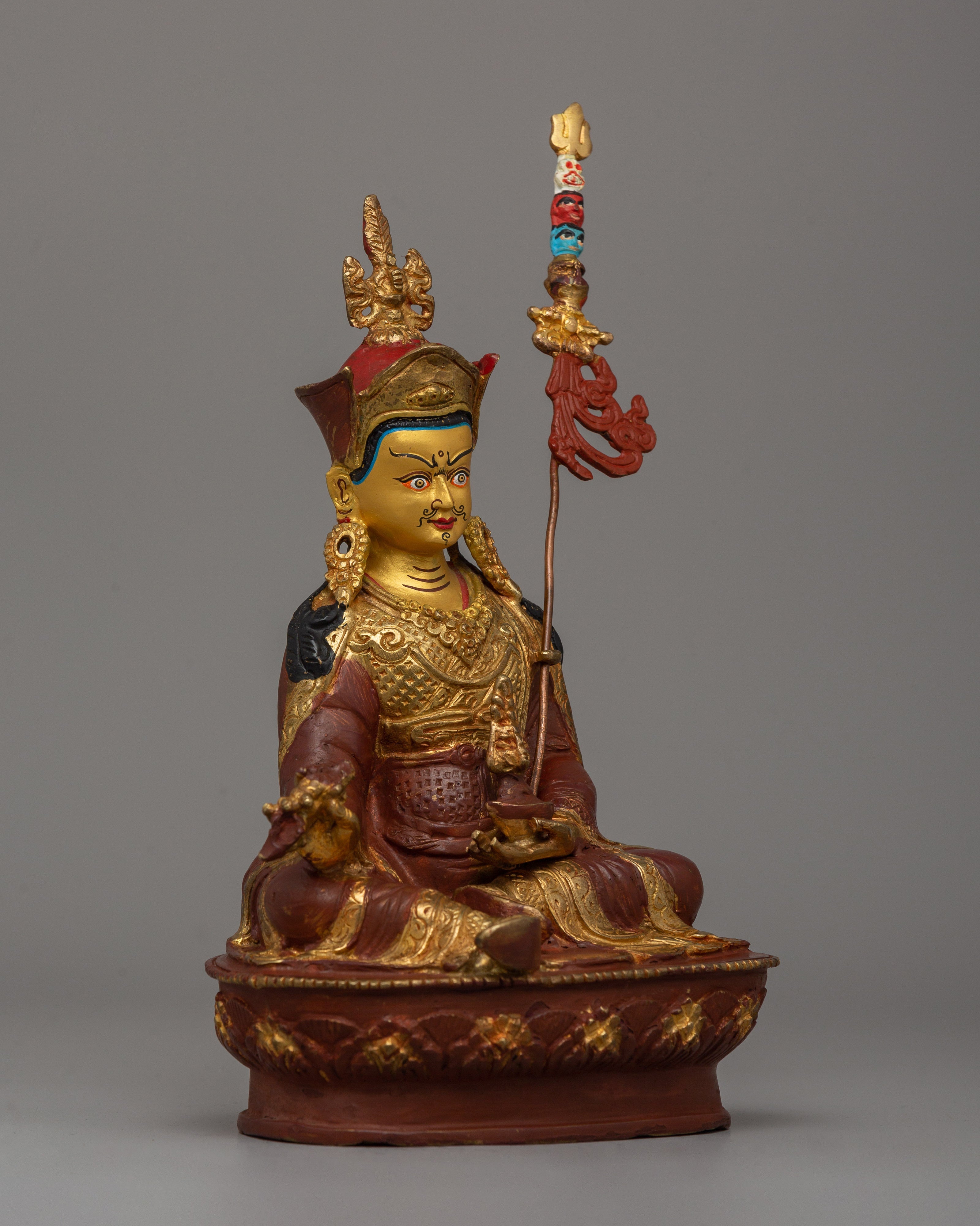 Tibetan Master Padmasambhava Statue | Sculpture for Spiritual Shrine & Altars
