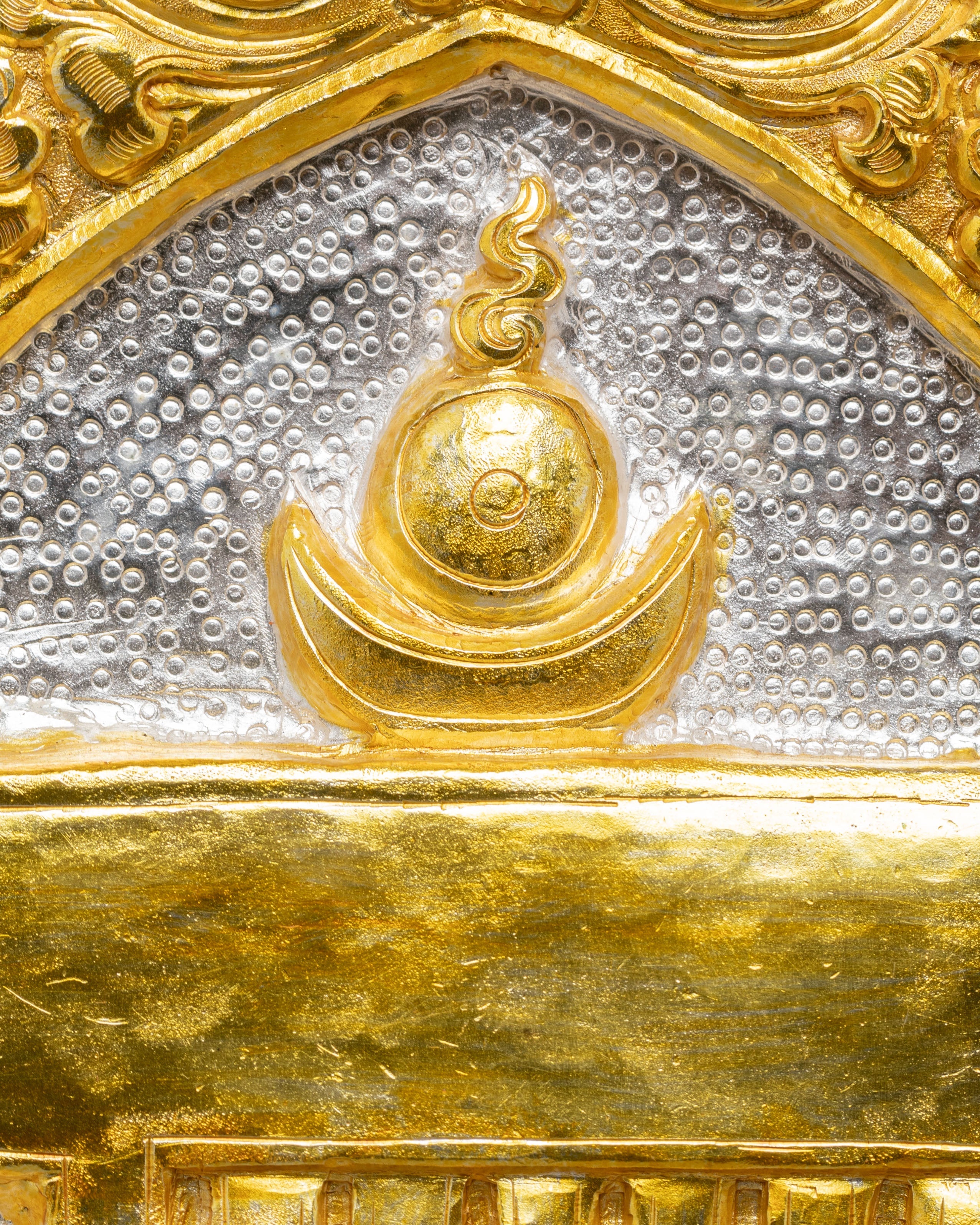 Electro Gold Plated Kala Chakra Wall Art | Tibetan Buddhist Decor