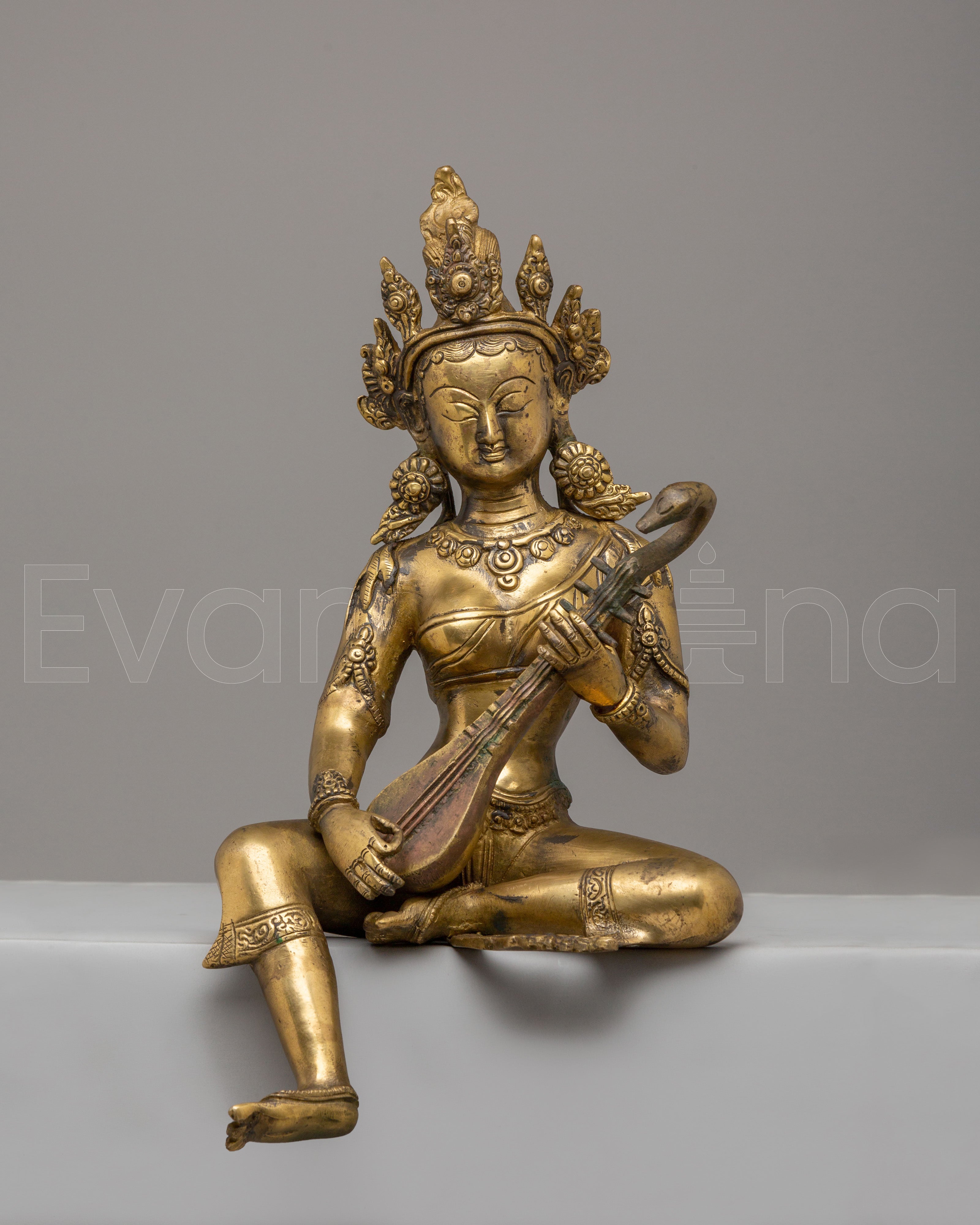 Saraswati Goddess Statue With Veena
