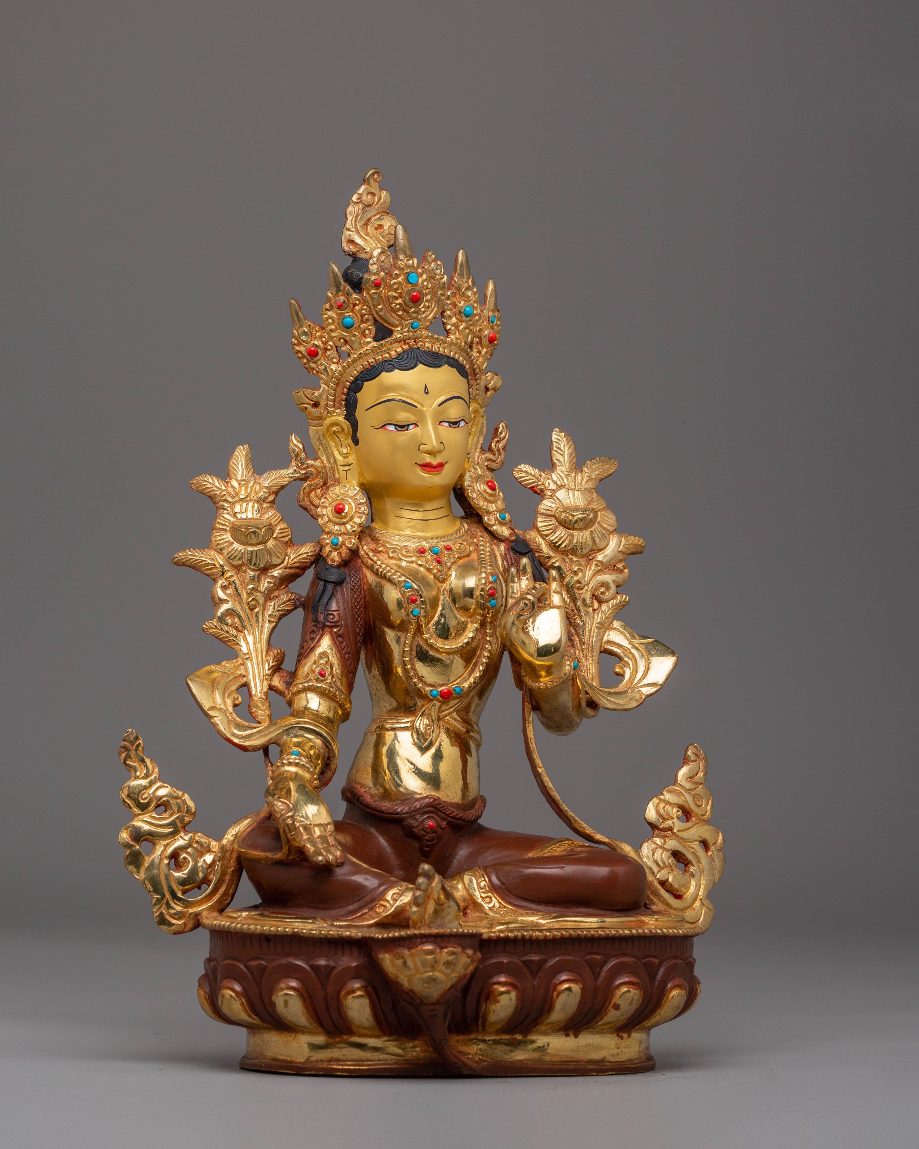 Green Tara Handmade Statue | Protector from Suffering and Obstacles