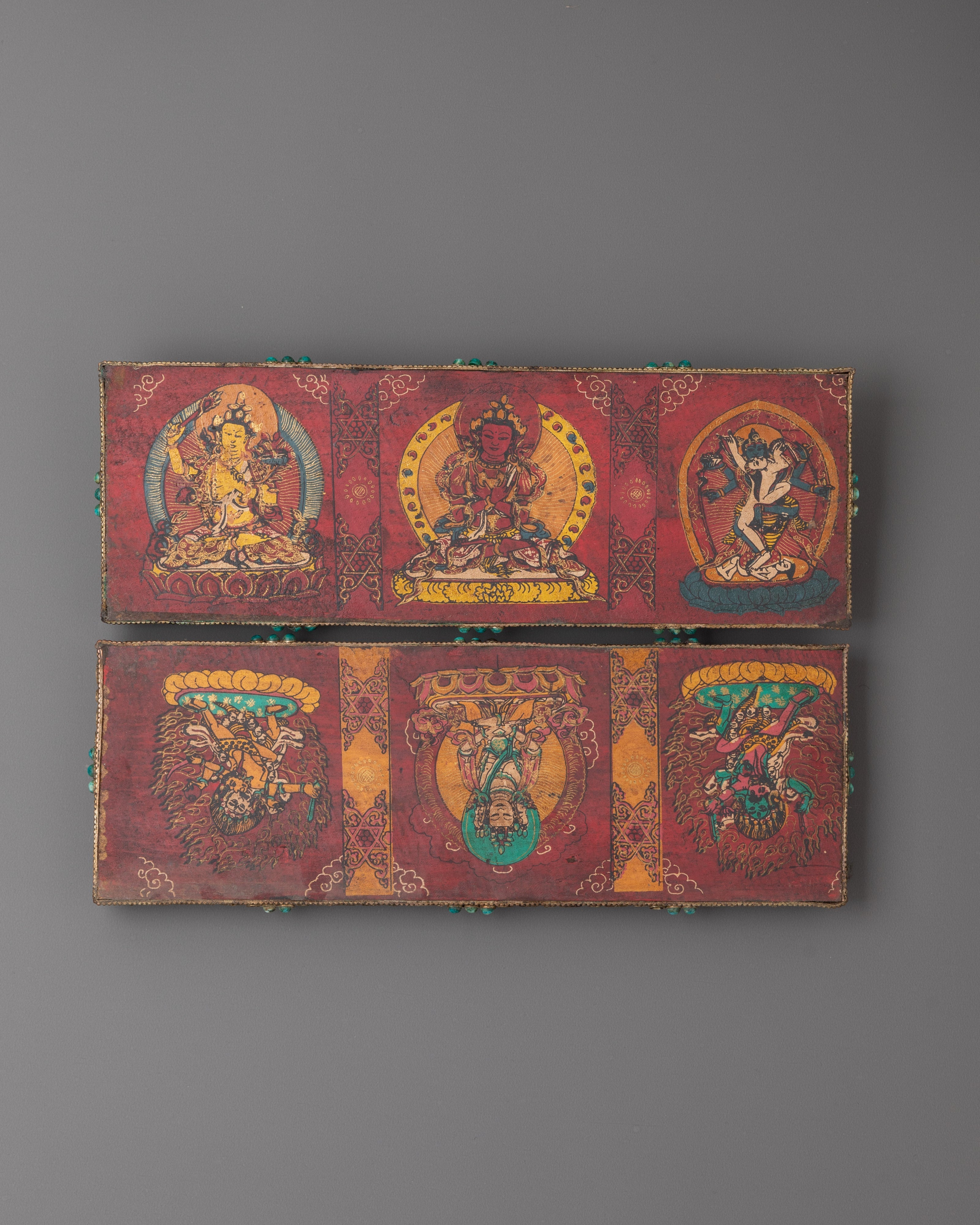Sacred Traditional Tibetan Buddhist Prayer Book | Copper Silver Prayer Text