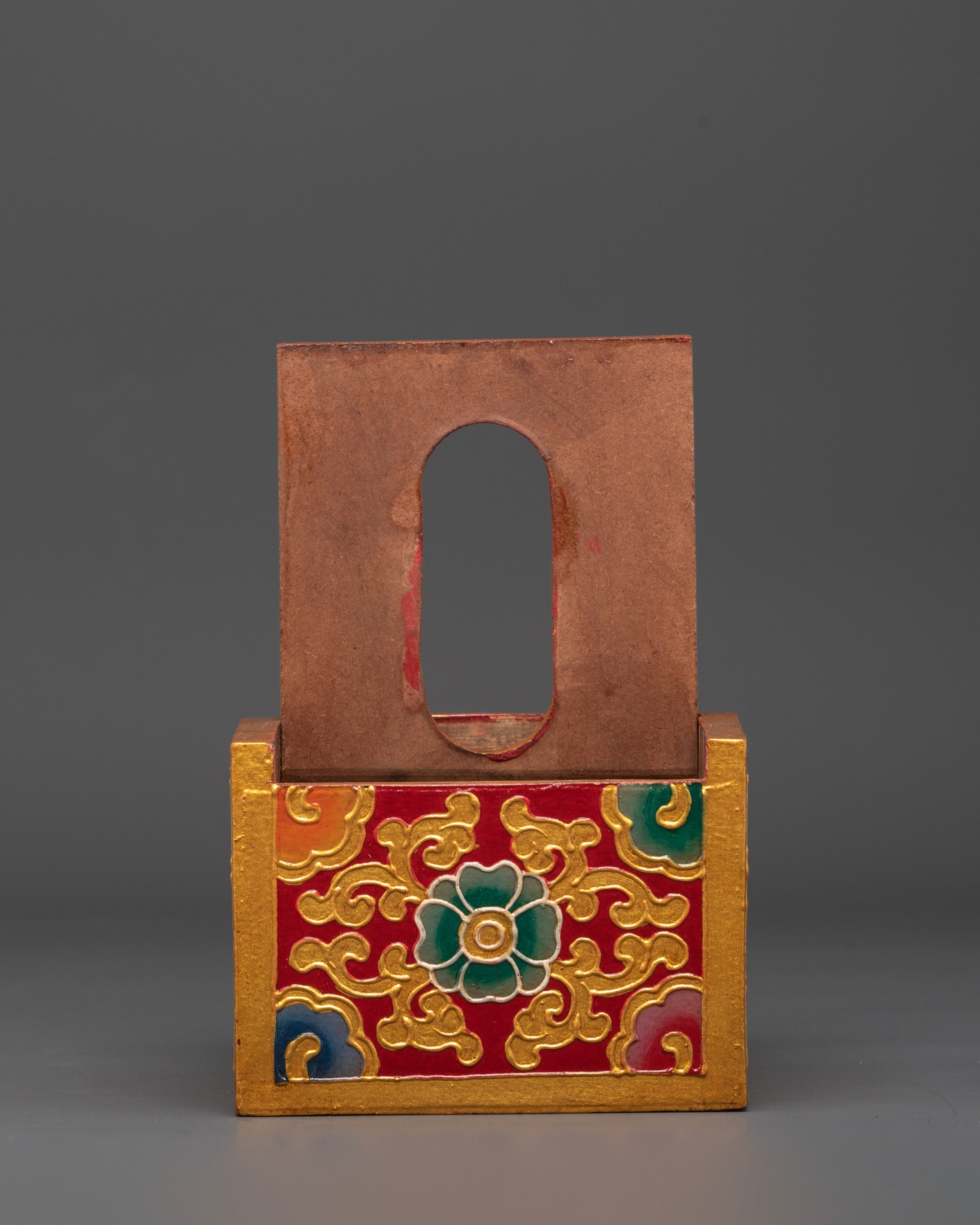 Hand Painted Tibetan Tissue Holder | Wooden Box Home Décor