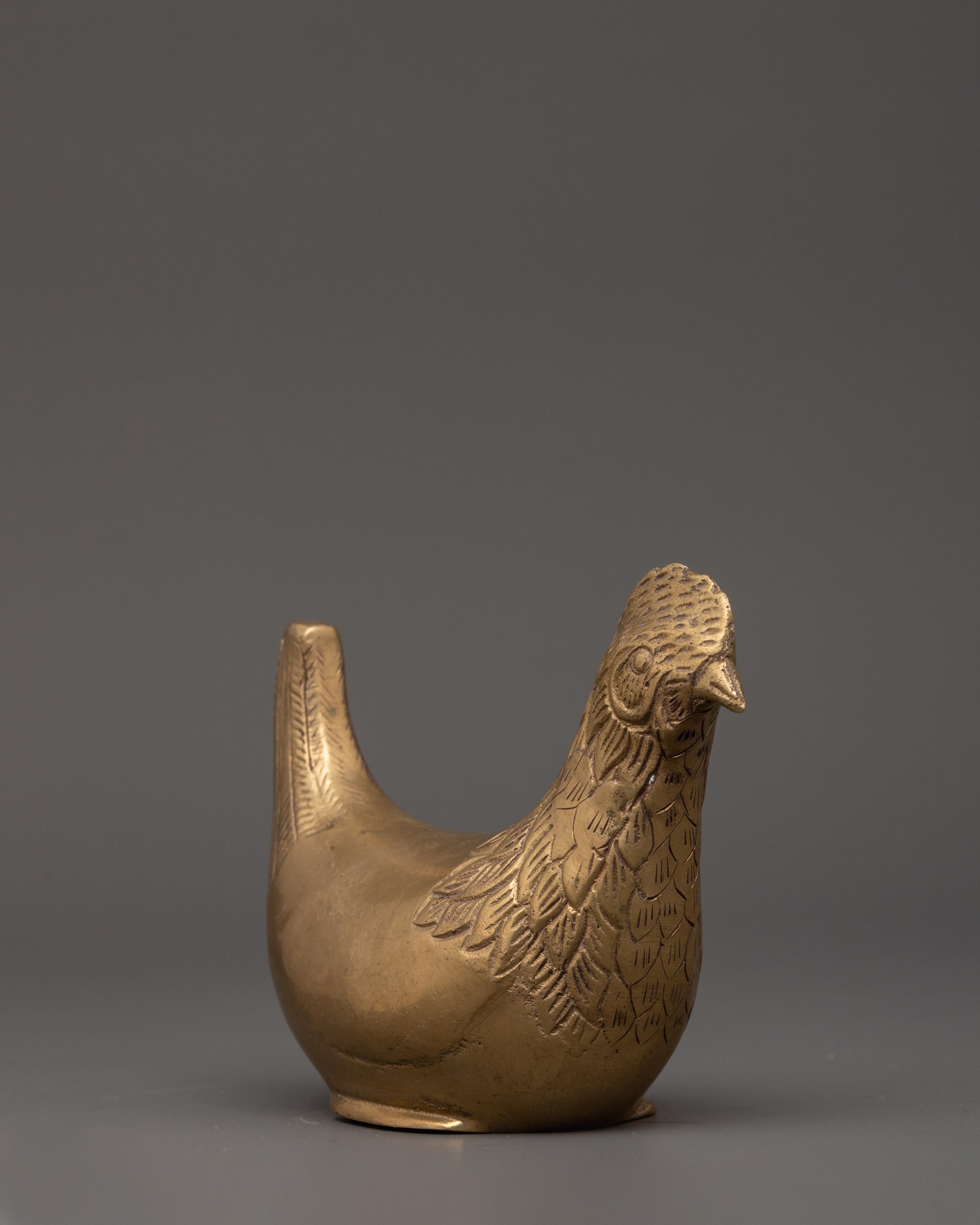 Symbolic Brass Hen Figurine | Farmhouse, Altar, or Outdoor Styling Decor