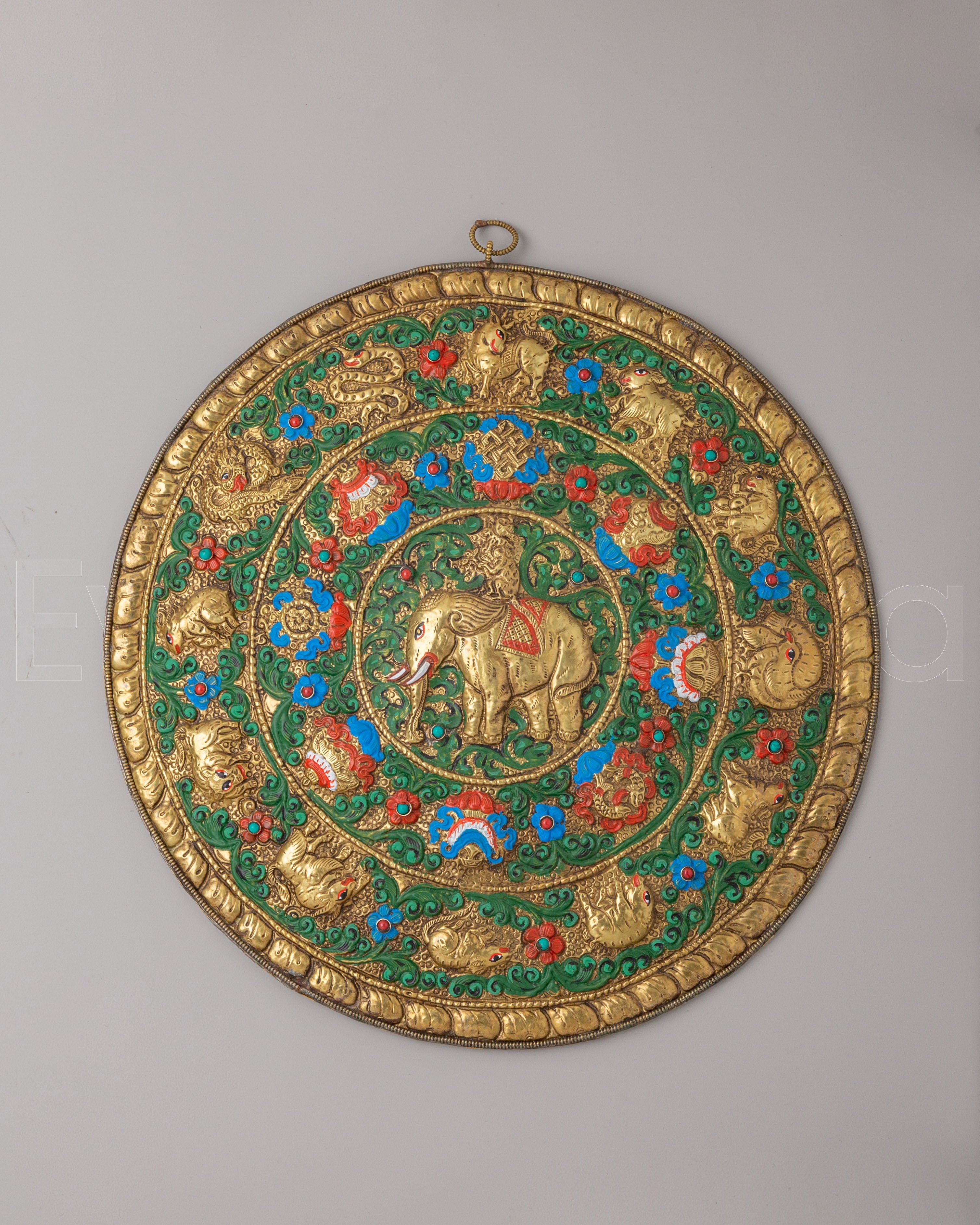 Tibetan Four Harmonious Friends Wall Hanging