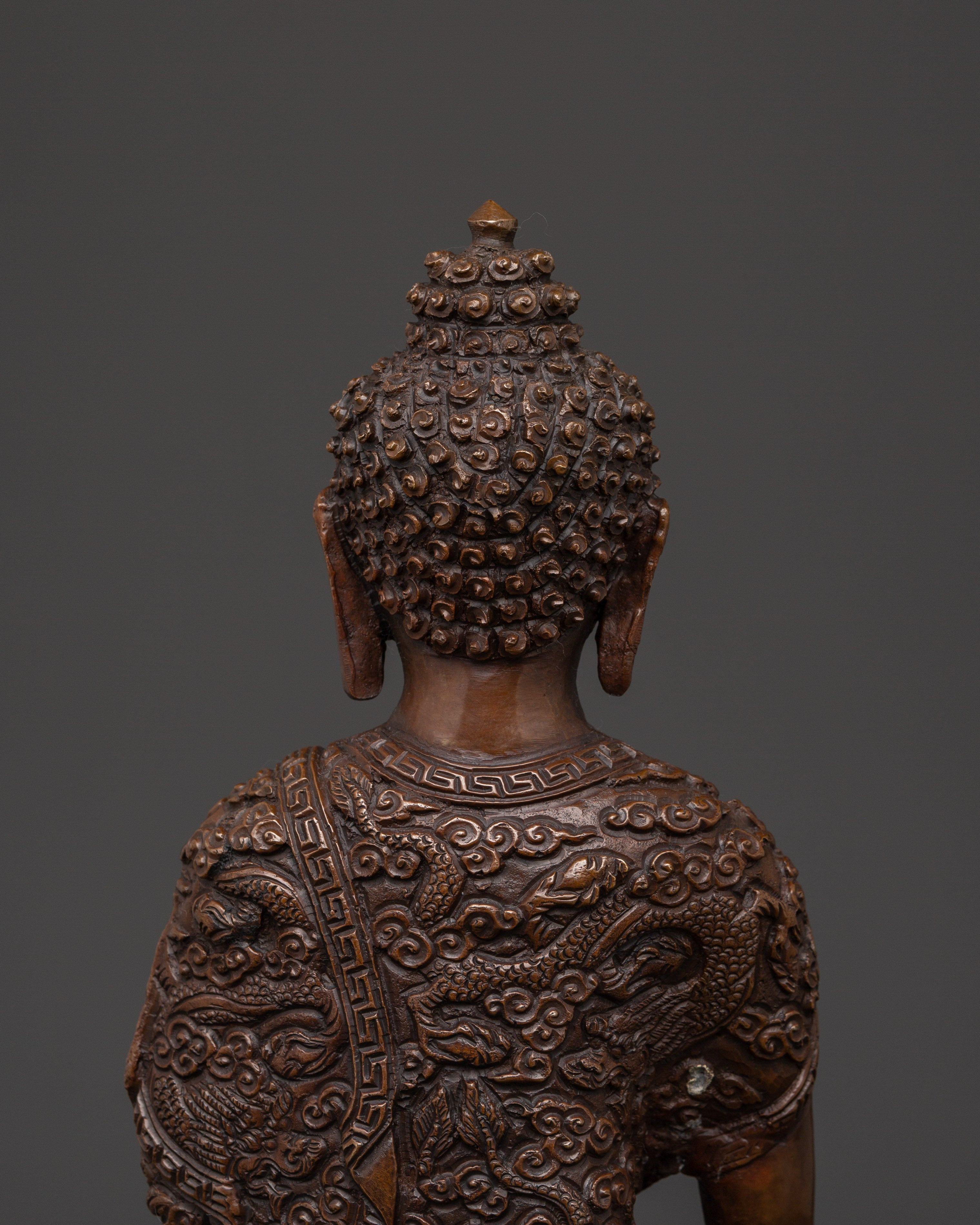 Shakyamuni Buddha Meditation Statue | Handcrafted Oxidized Copper Figurine