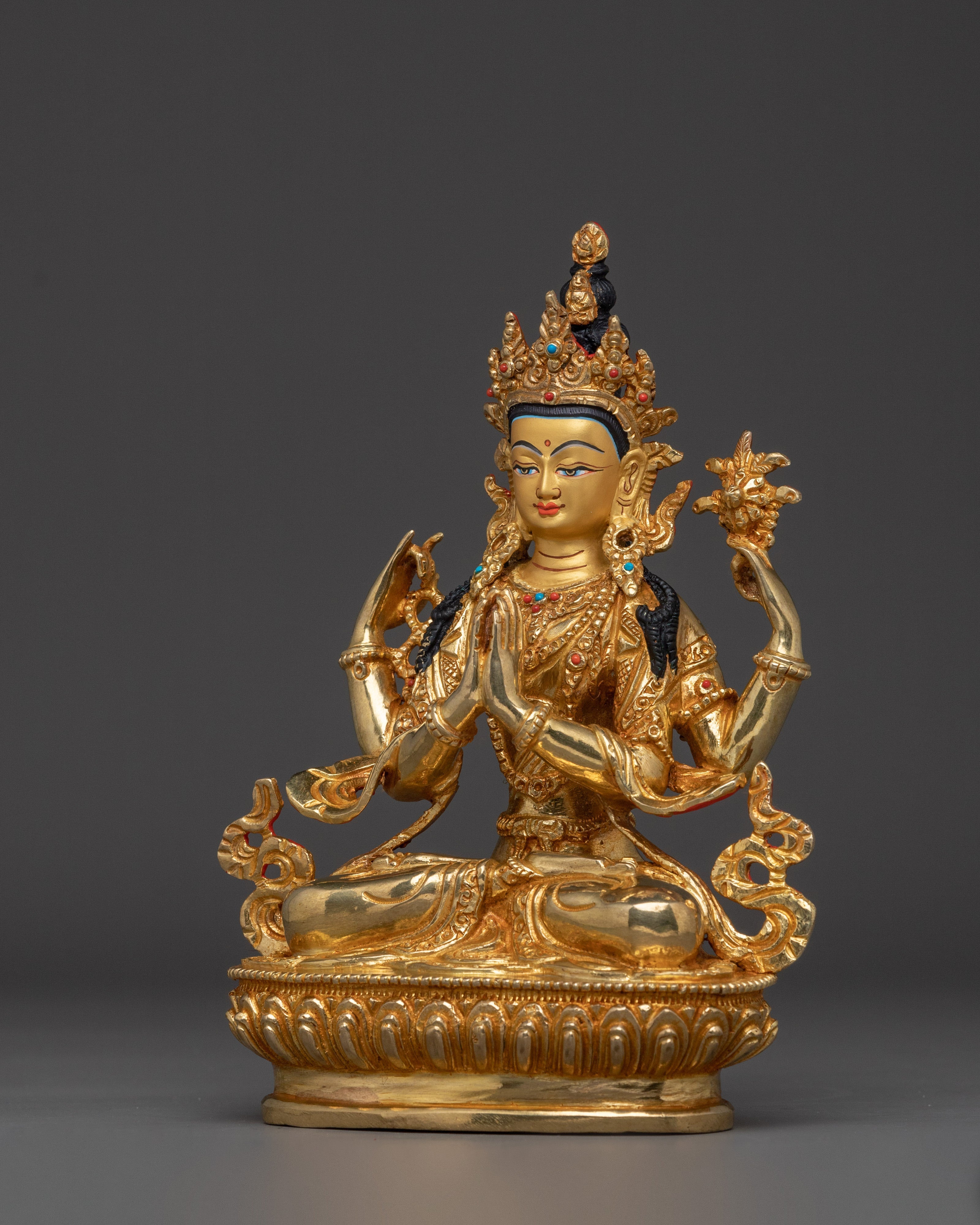 Compassion Lord Chenrezig Statue | Avalokiteshvara Serene Figurine