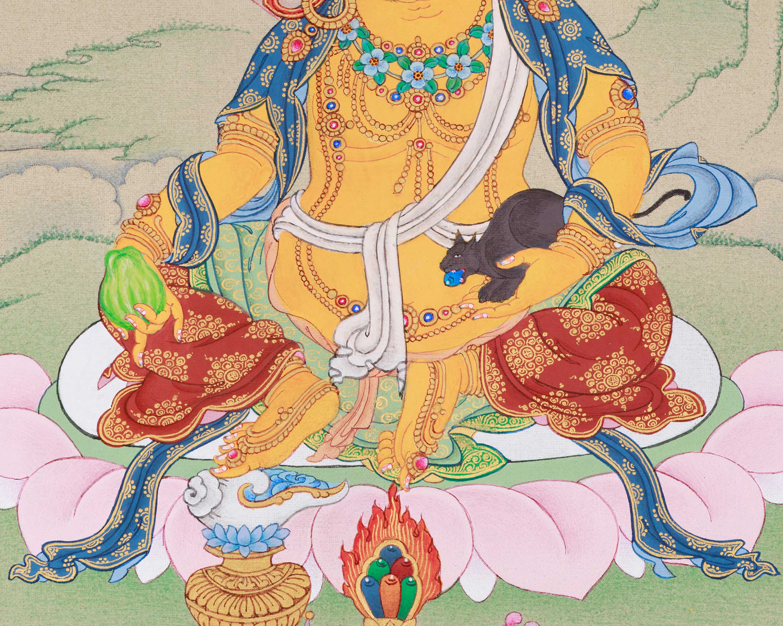 Prosperity Dzambhala Thangka | Buddha of Wealth and Abundance