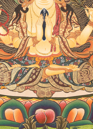 4 Arm Chenrezig Bodhisattva | Compassion Deity Art