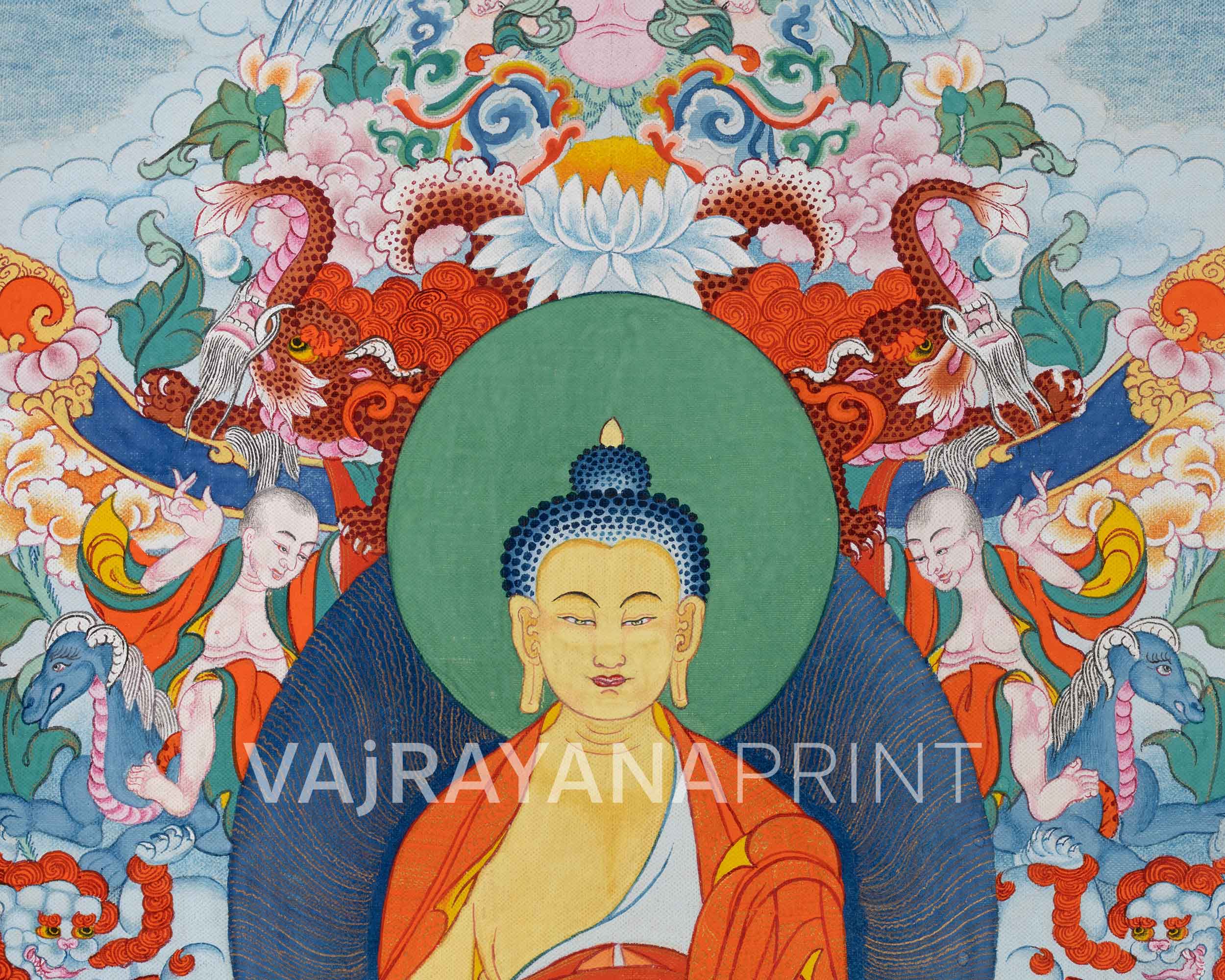 Shakyamuni Buddha Thangka Print | The Awakened One | Thangka Print for Inner Peace