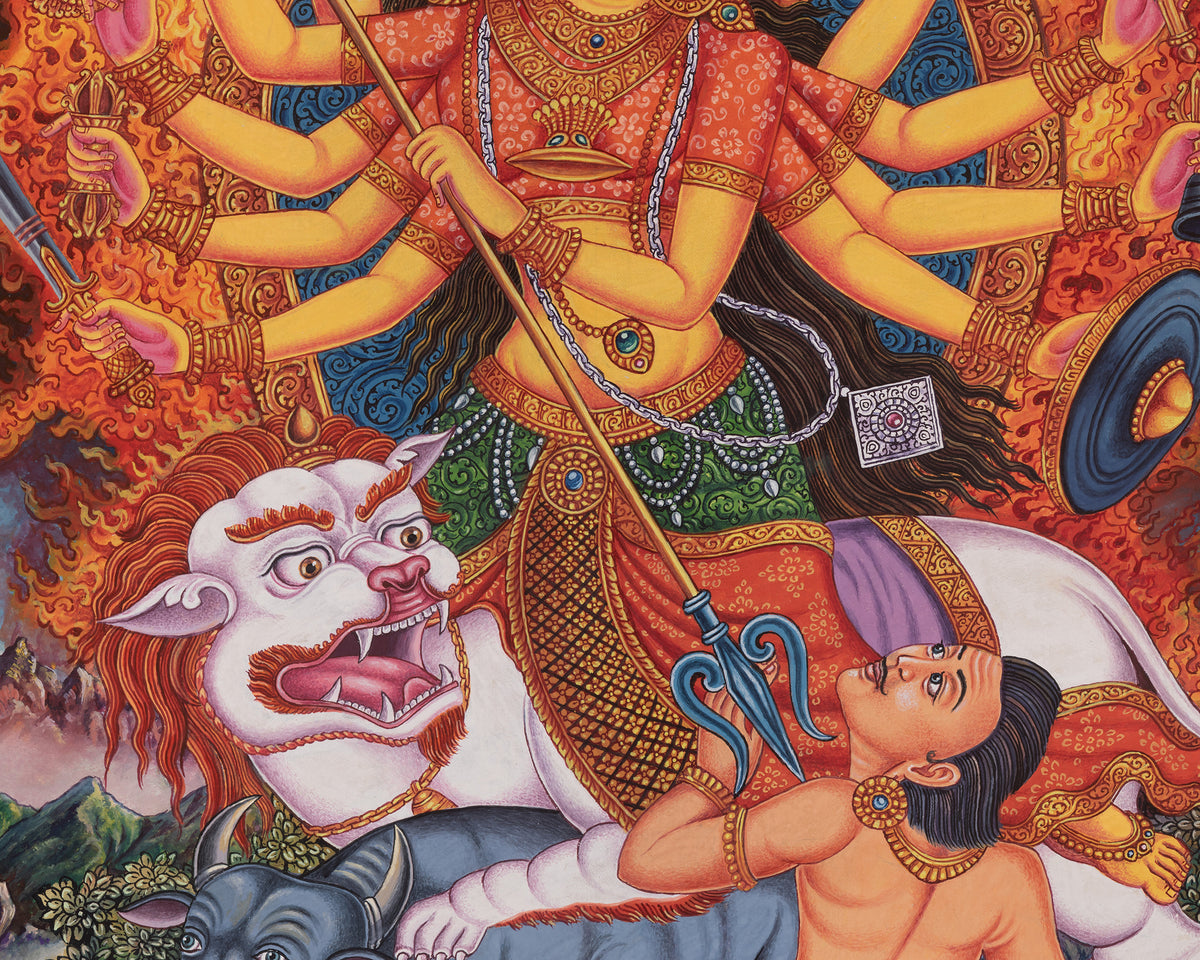 Durga Thangka | Represents Supreme Divine Feminine Cosmic Energy