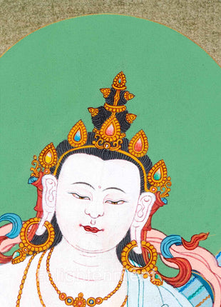 Vajrasattva Thangka in Authentic 24K Gold | Traditional Dorsem Painting | Buddhist Thangka Art