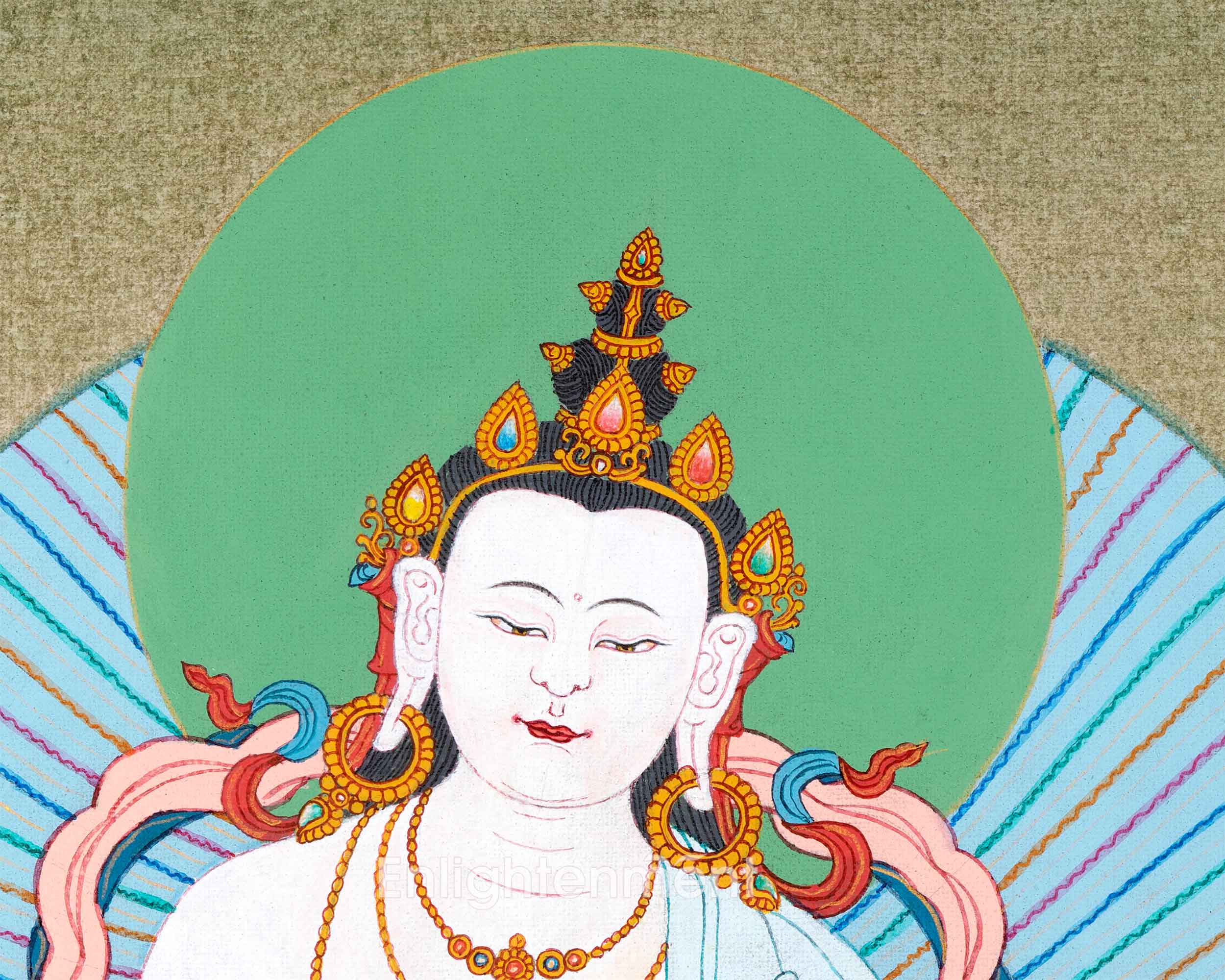 Vajrasattva Thangka in Authentic 24K Gold | Traditional Dorsem Painting | Buddhist Thangka Art