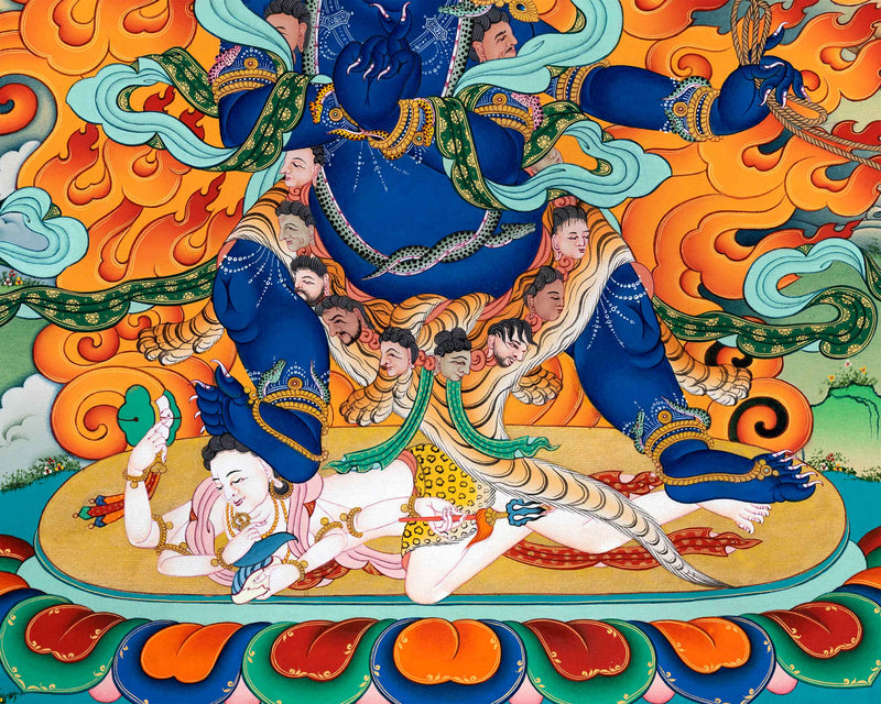 Vajrapani Thangka Print's Fearless Aura | Fearless and Mighty | Thangka Print for Spiritual Strength