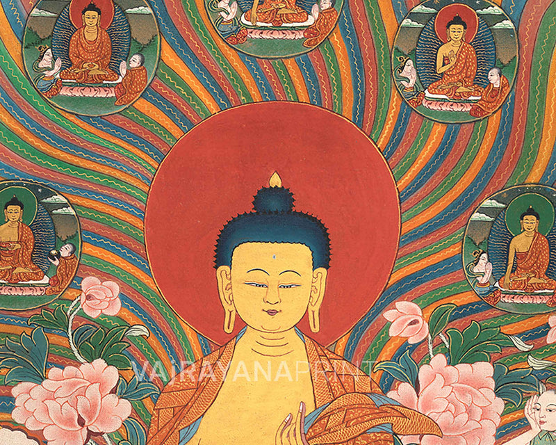 Buddha's 12 Deeds Thangka Print | Traditional gift