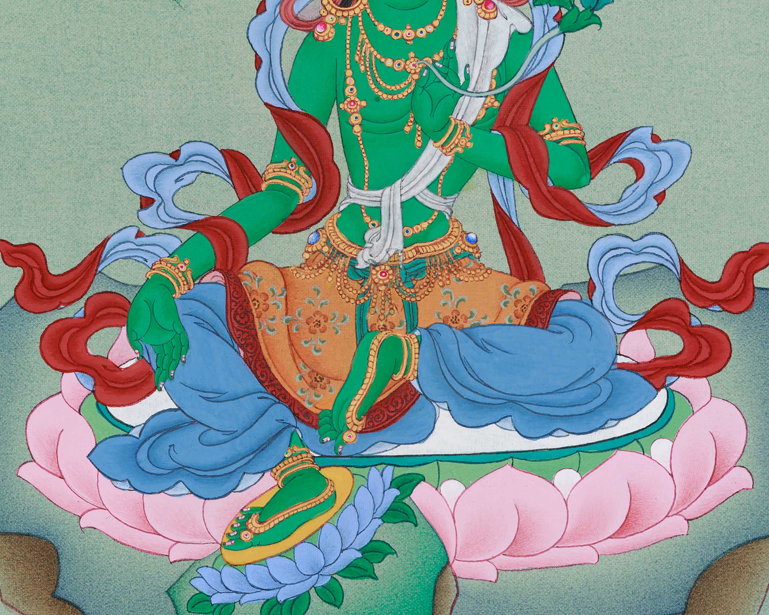 Liberation Mother Green Tara Thangka | Compassion & Healing Deity