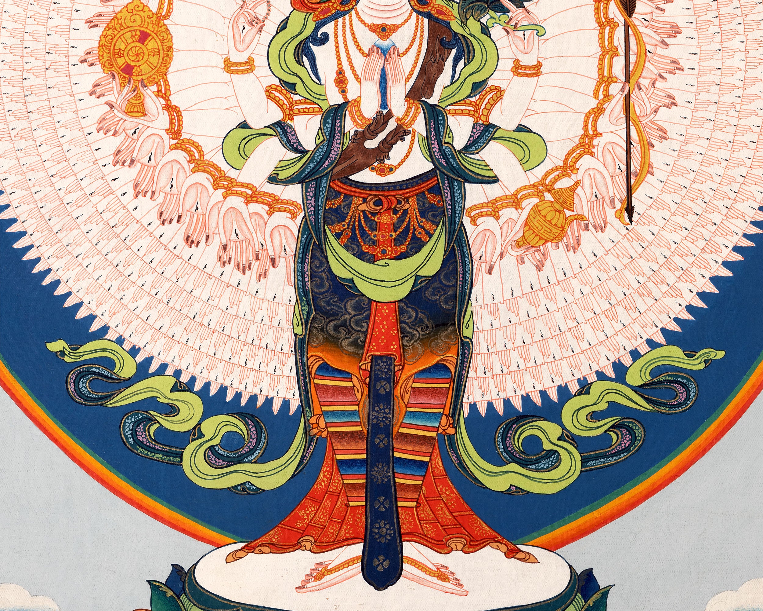 Avalokiteshvara Chenresig Thangka | Tibetan Traditional Painting | Wall Hanging Decors