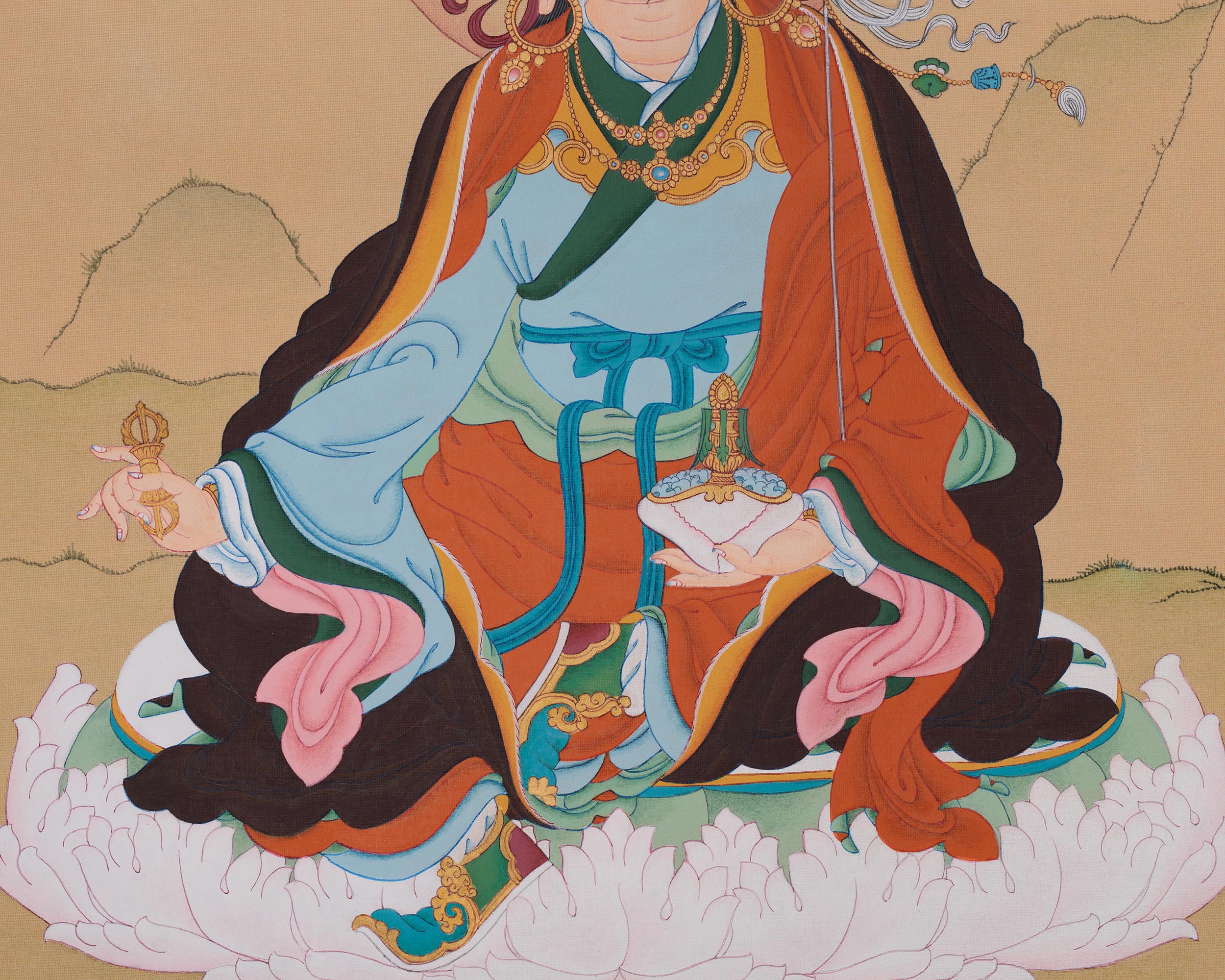 61 cm Tibetan Guru Rinpoche Painting | Padmasambhava Artwork