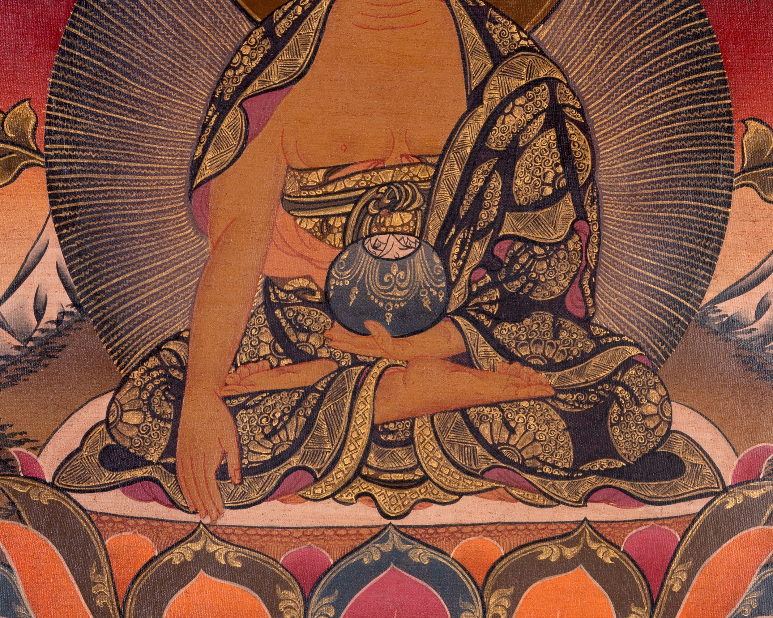 Shakyamuni Buddha Tibetan Thangka | Religious Buddhist Art | Wall Decors