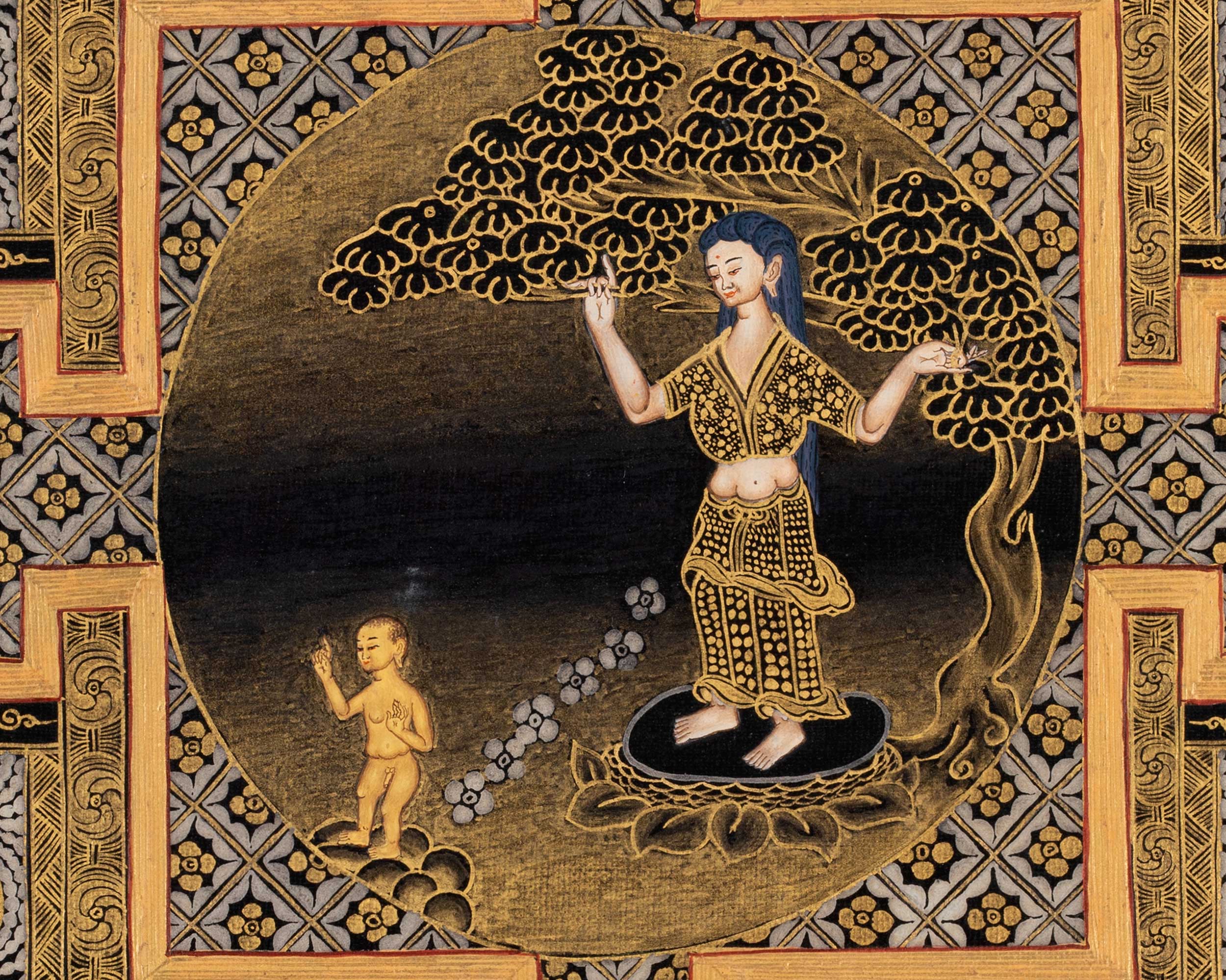 Mayadevi Wall Handing Mandala Thangka | Original Tibetan Painting