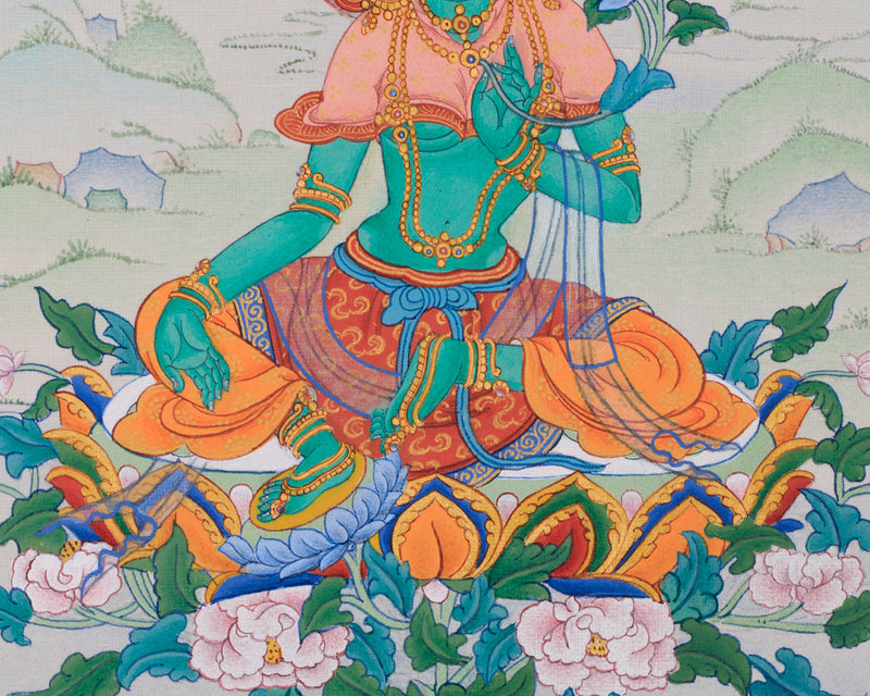 Sacred Art of Jetsun Dolma | Green Tara Thangka for Spiritual Guidance | Mother of All Buddhas