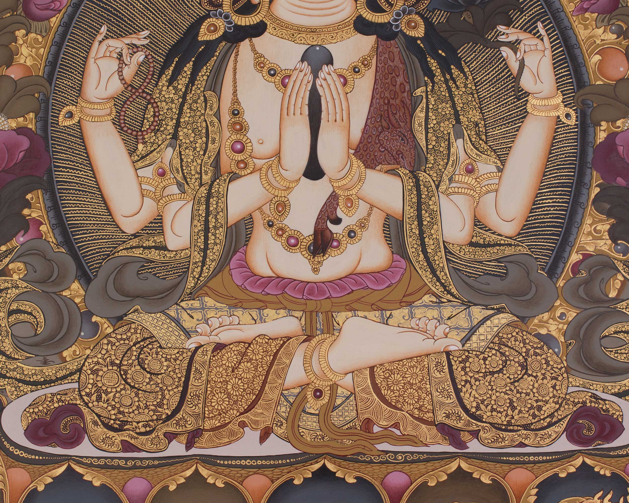 Divine Four-Armed Chenrezig | Avalokiteshvara Art