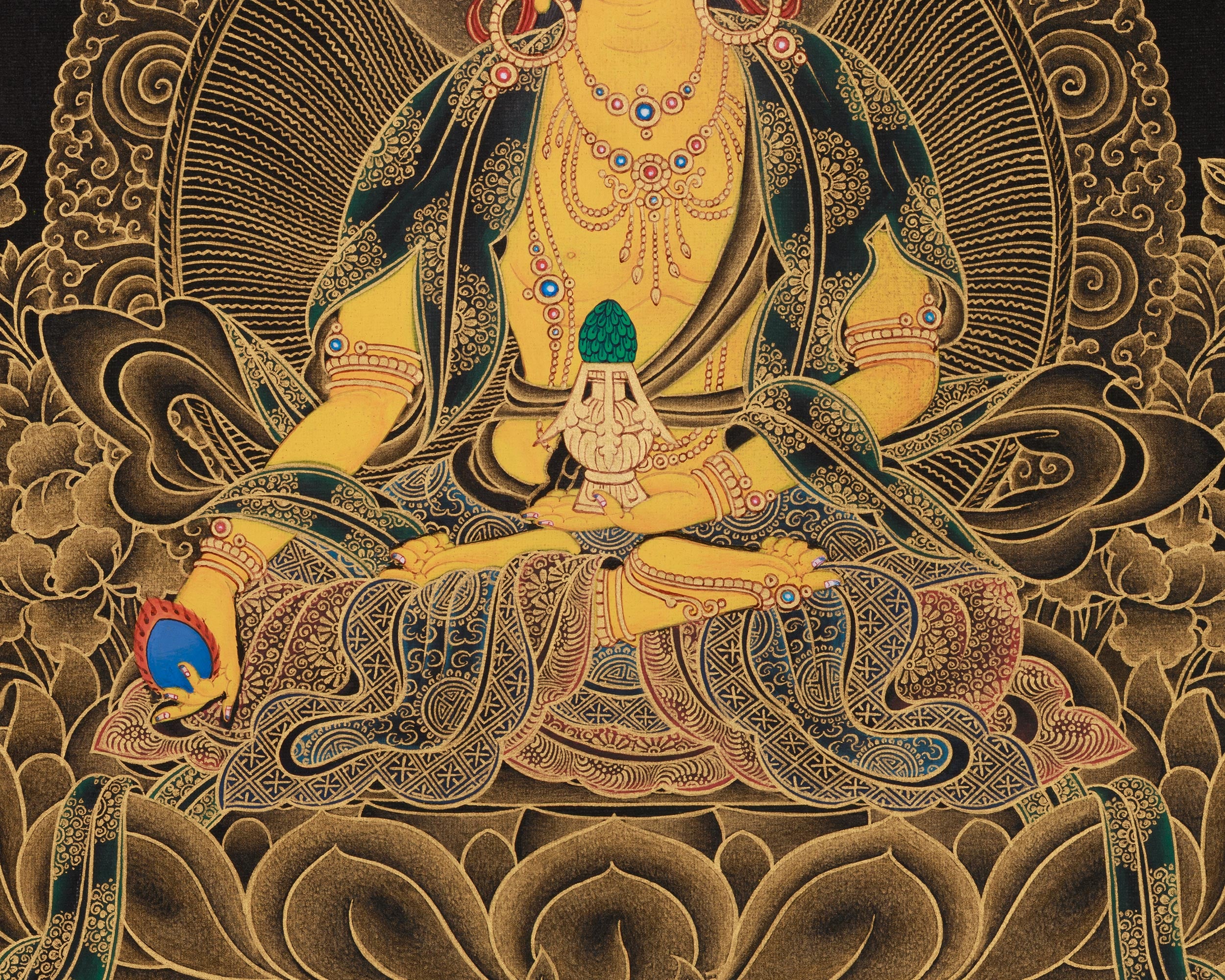 Kshitigarbha Bodhisattva Thangka | The Protector of Souls and the Earth
