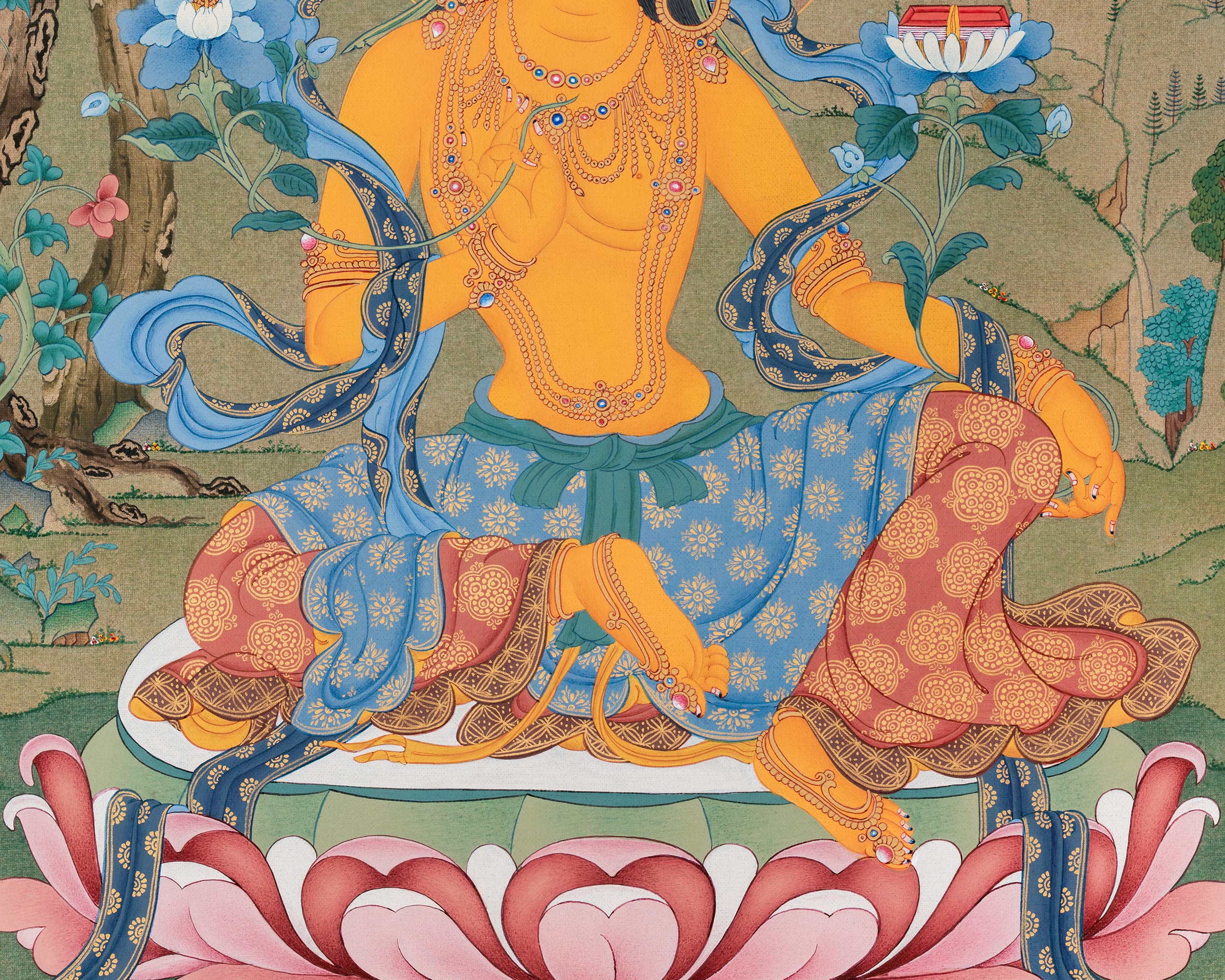 Tibetan Bodhisattva Manjushri Print | Buddhist Deity of Wisdom and Enlightenment