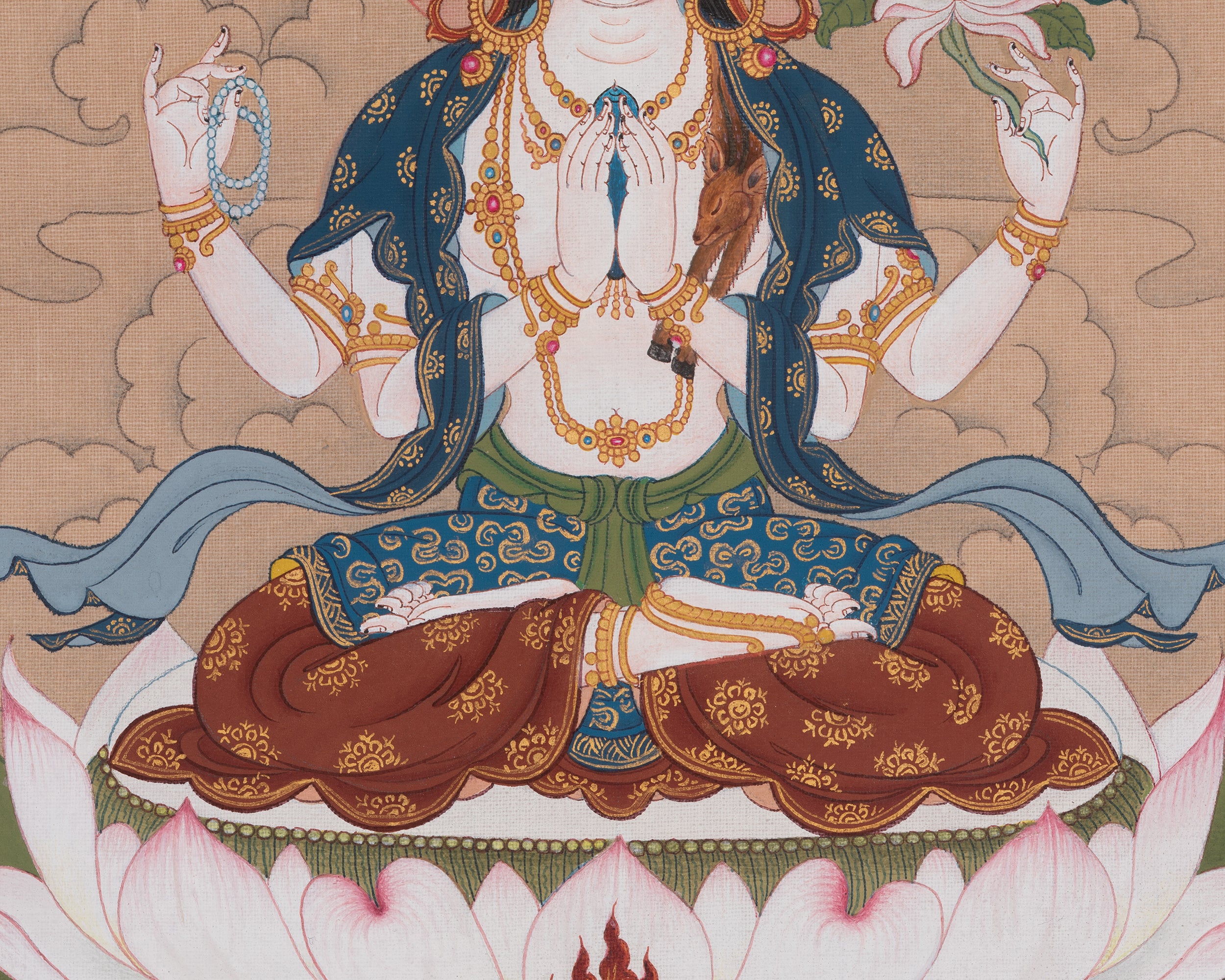 Chenrezig Devotional Art | Authentic Avalokiteshvara Thangka | Buddha of Compassion
