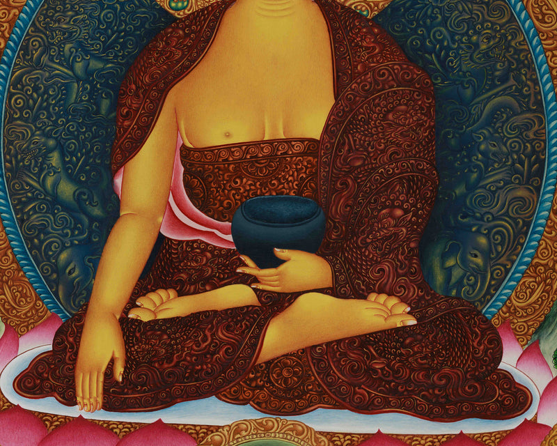 Tibetan Buddha Shakyamuni Artistry | Enlightenment & Dharma Painting for Sacred Spaces