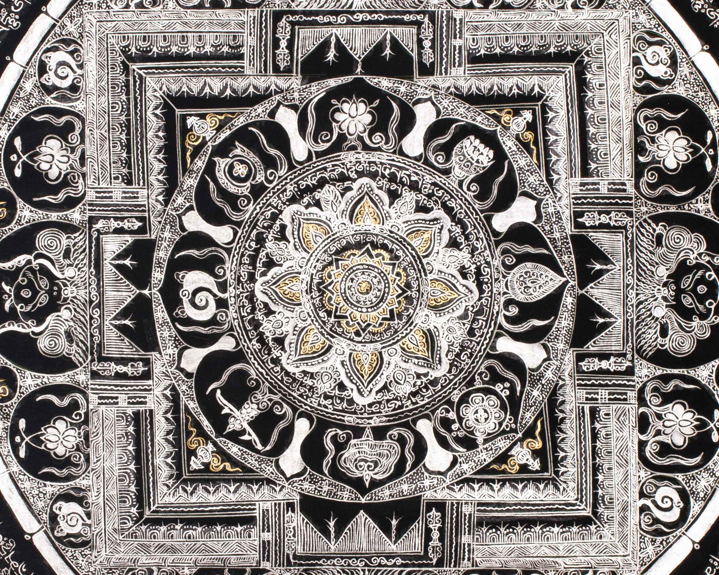 Buddhist Mantra Mandala Thangka | Mandala for Meditation and Protection