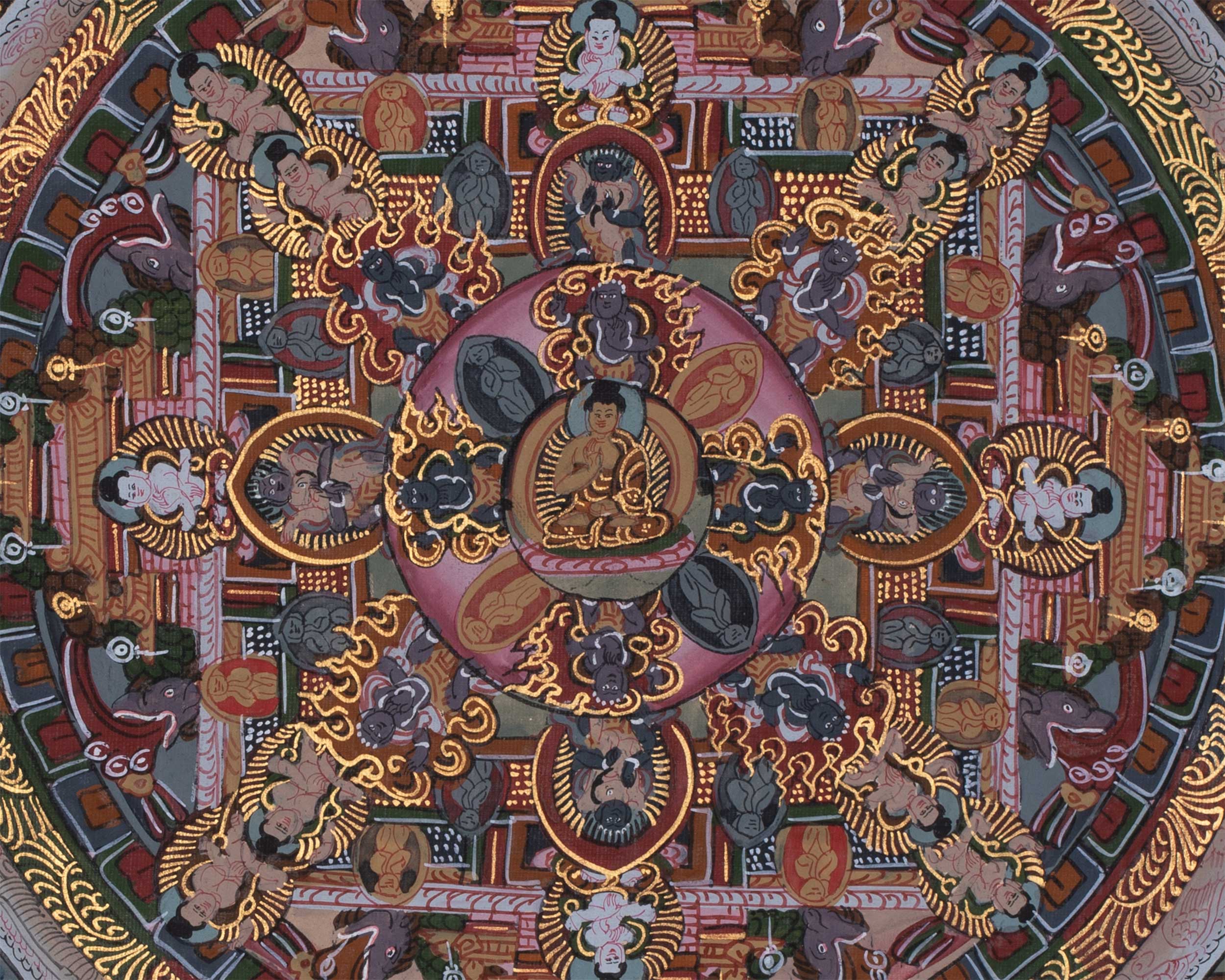 Spiritual Buddha Mandala Painting | Sacred Tibetan Artwork
