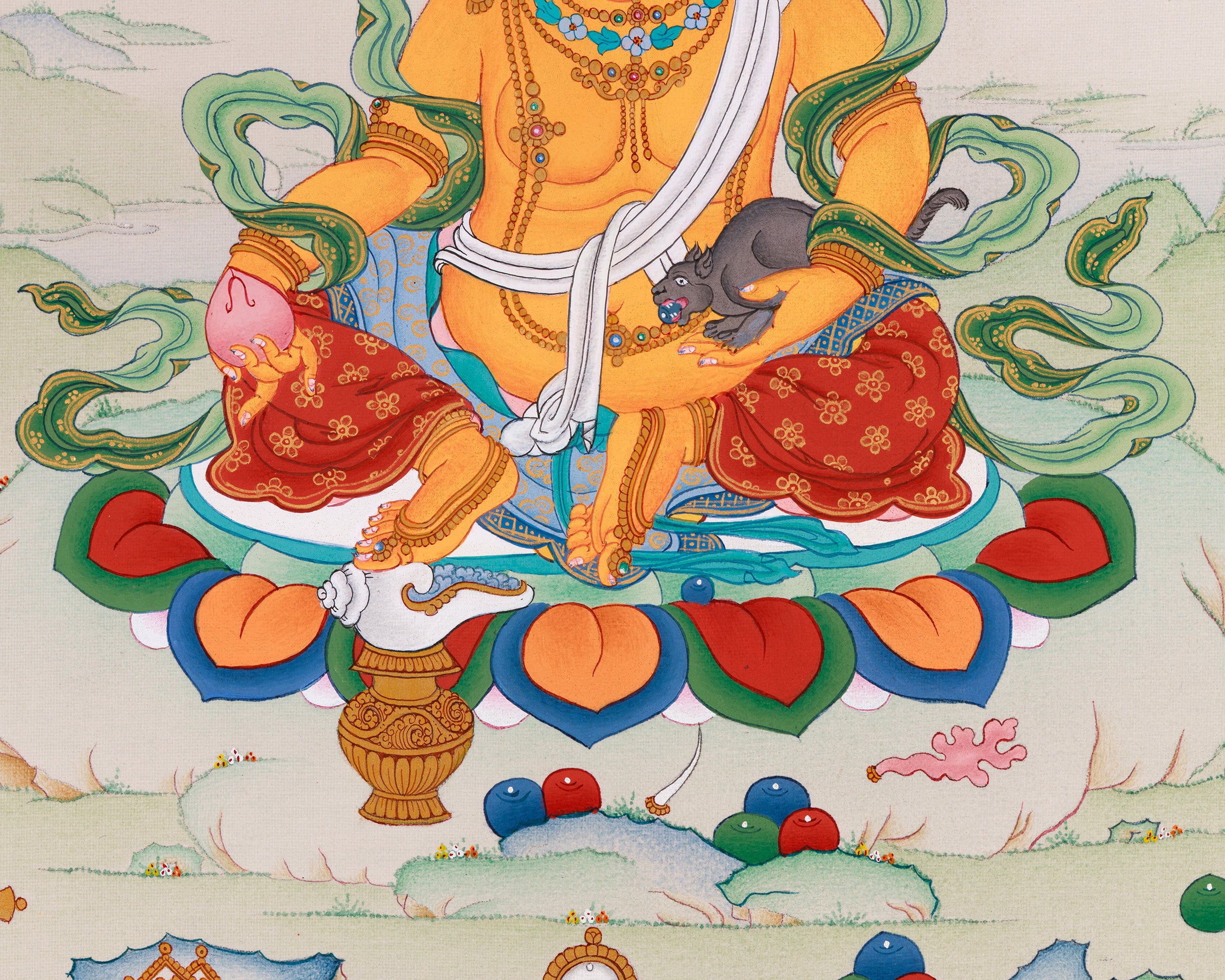Dzambhala Jewels Deity Art Thangka
