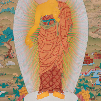 Standing Siddhartha Gautama Thangka | Founder of Buddhism
