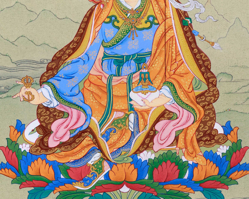 Traditional Art Of Guru Padmasambhava | Tibetan Thangka Painting | The Lotus Born Master