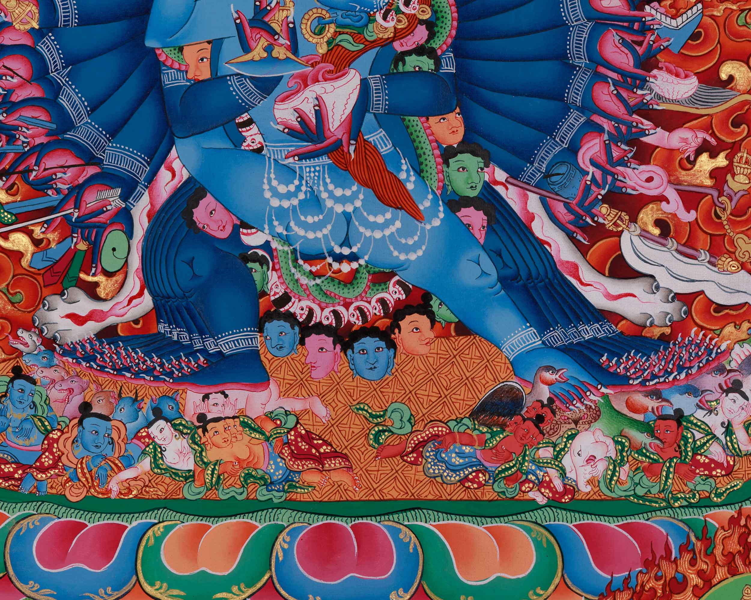 Handmade Yamantaka Painting | Symbolizing the Destruction of Ignorance and Protection