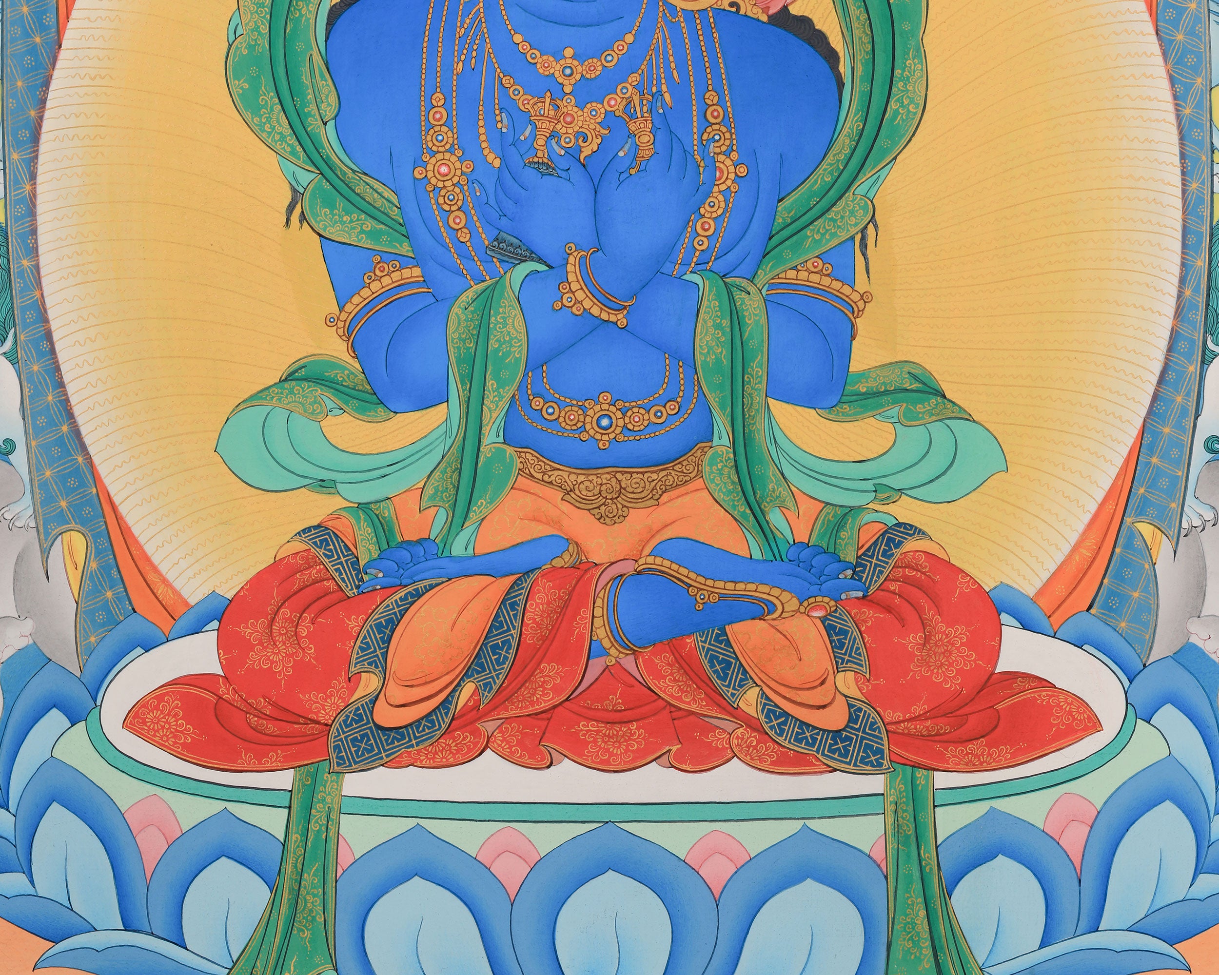 Vajradhara Buddha Thangka Print | Giclee Artwork of the Primordial Buddha