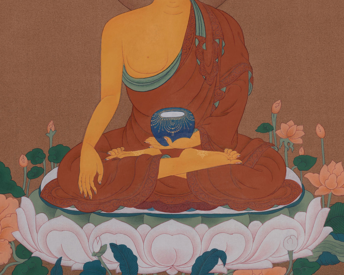 Shakyamuni Buddha Sacred Thangka | Siddhartha Gautam | Enlightened Master Painting