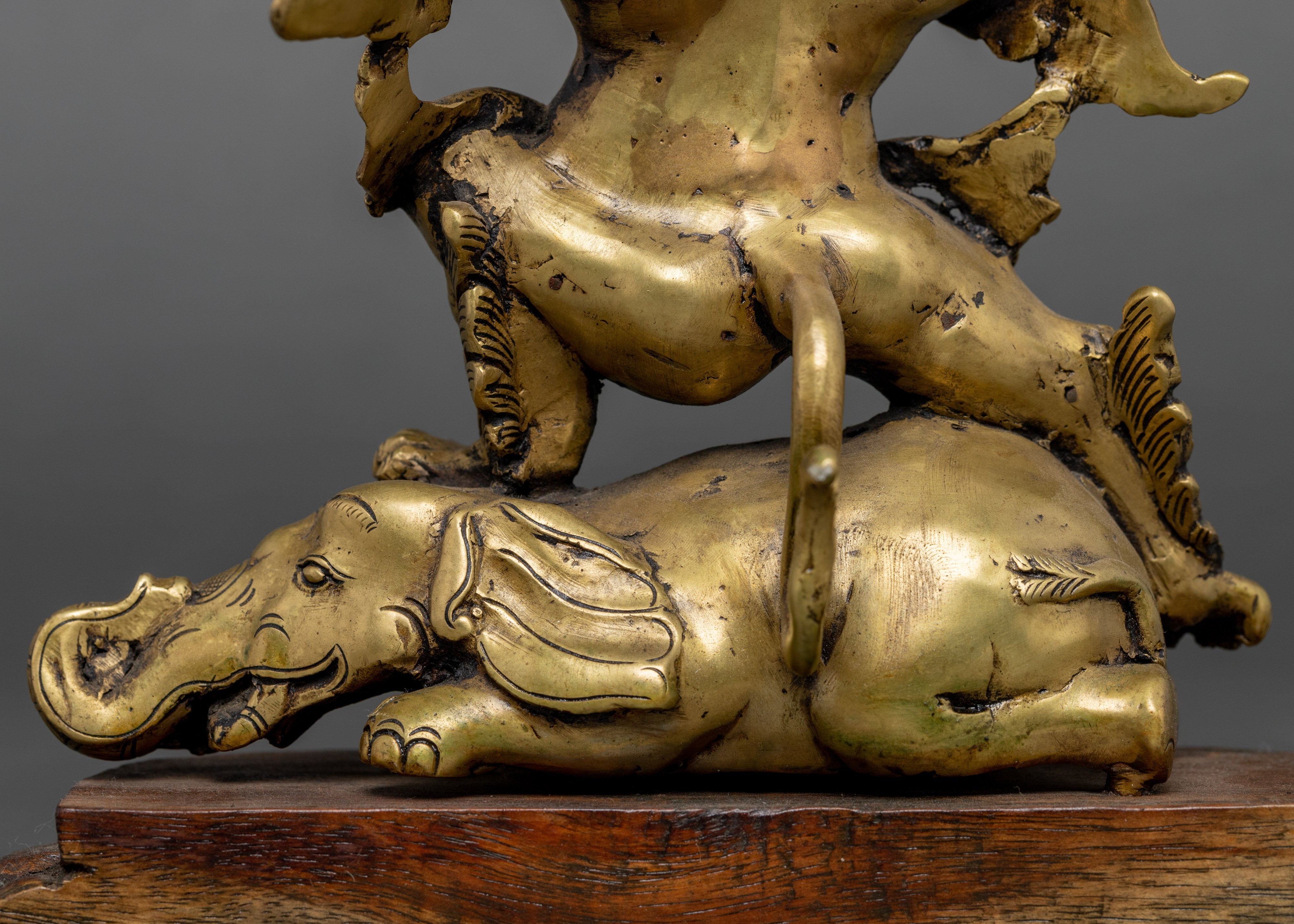 Vintage Lion Oil Lamp Set | Tibetan Home Decor | Ancient Practices