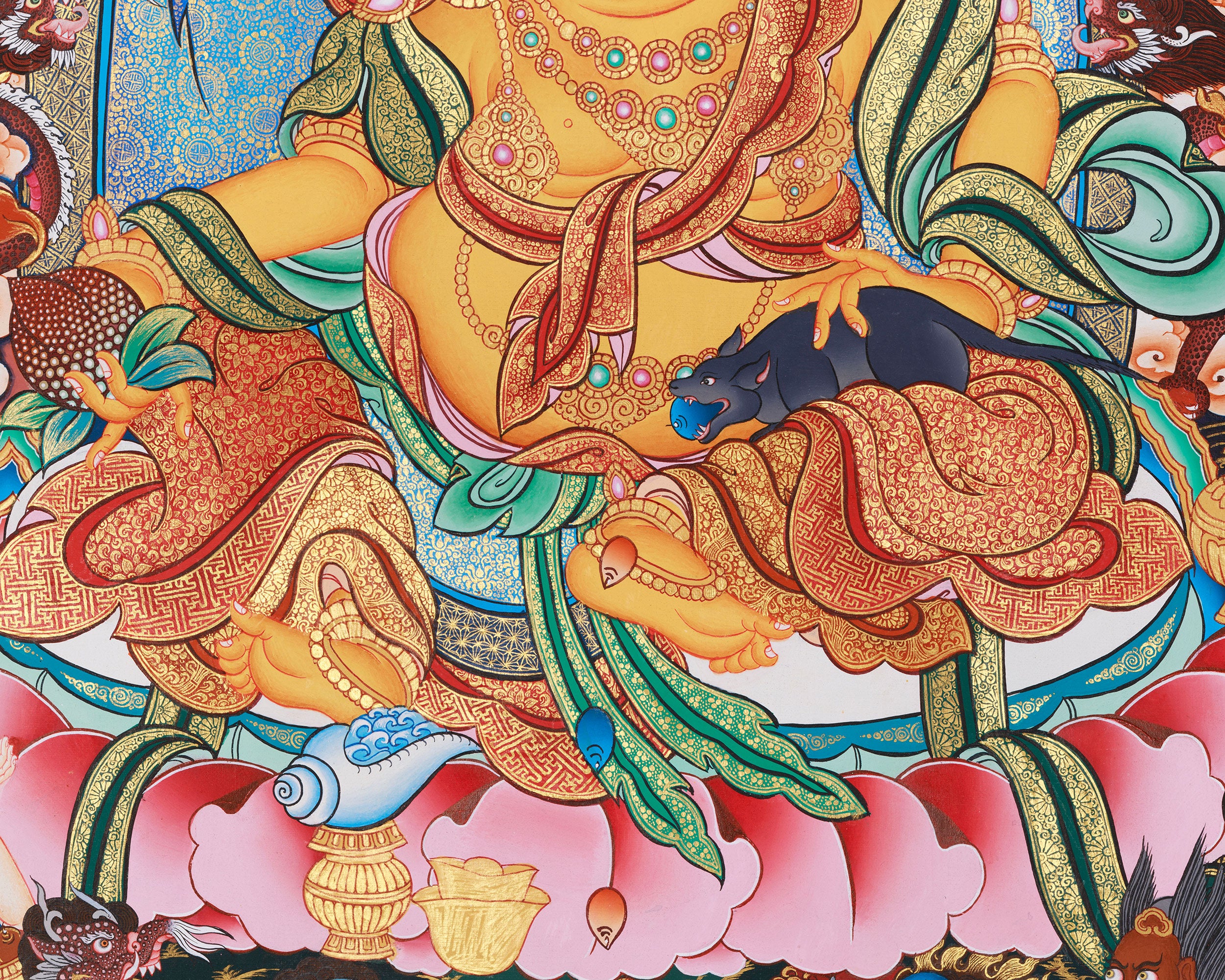Golden Palace of Dzambhala | Deity of Wealth and Abundance in Giclee Canvas Print