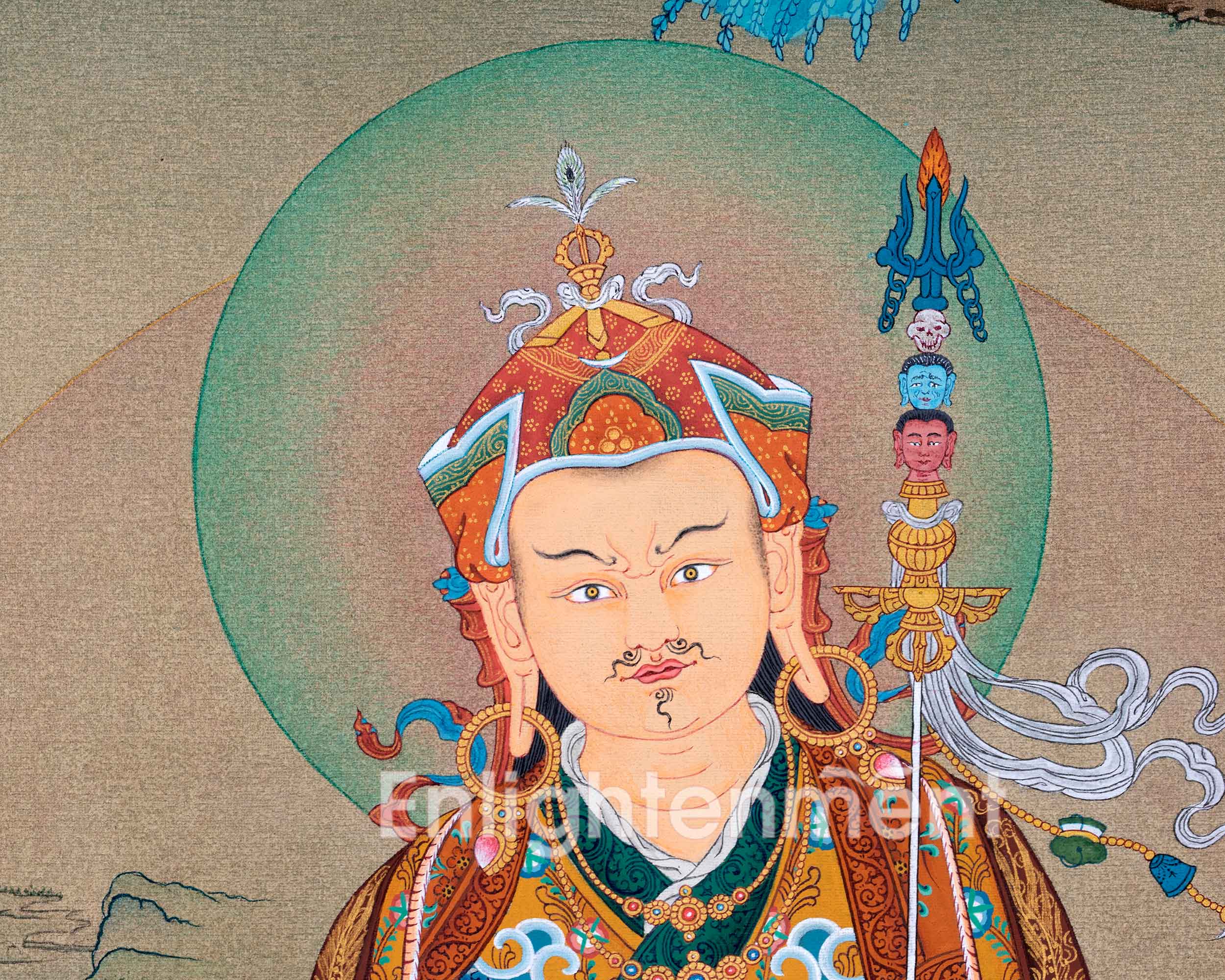 Traditional Tibetan Thangka Art For Padmasambhava Chant | Highly Revered Buddhist Master Guru Rinpoche