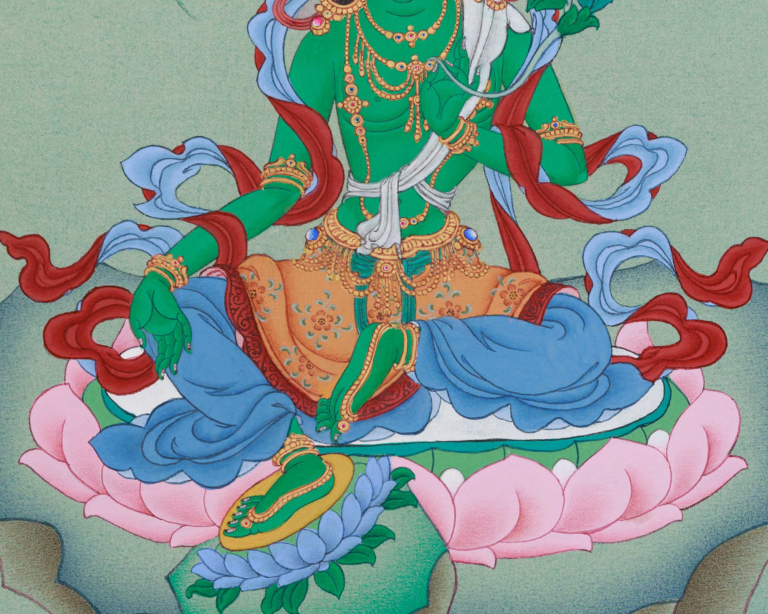 Original Thangka of Supreme Mother Jetsun Dolma | Goddess of Compassion and Protection