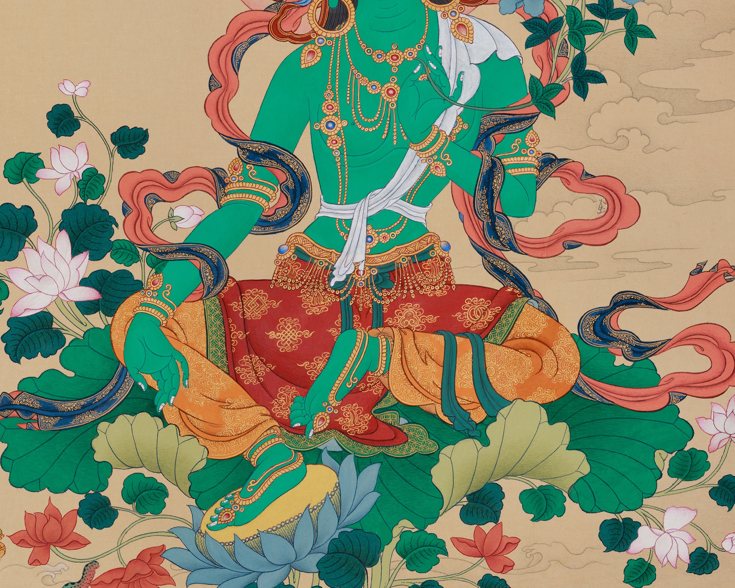 Protector Green Tara Thangka | A Powerful Goddess of Compassion and Spiritual Guidance