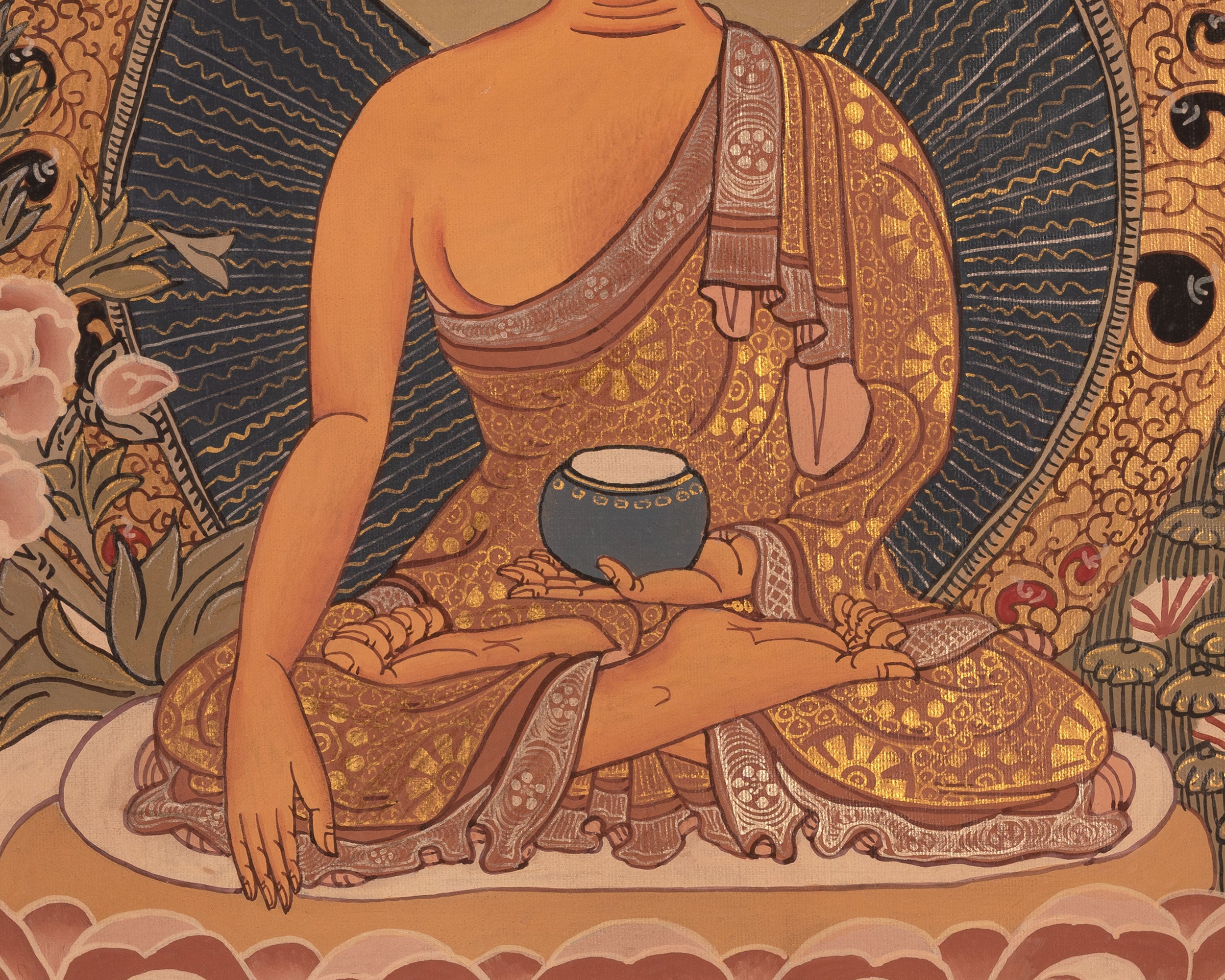 Shakyamuni Buddha Thangka | Religious Artwork | Wall Decors
