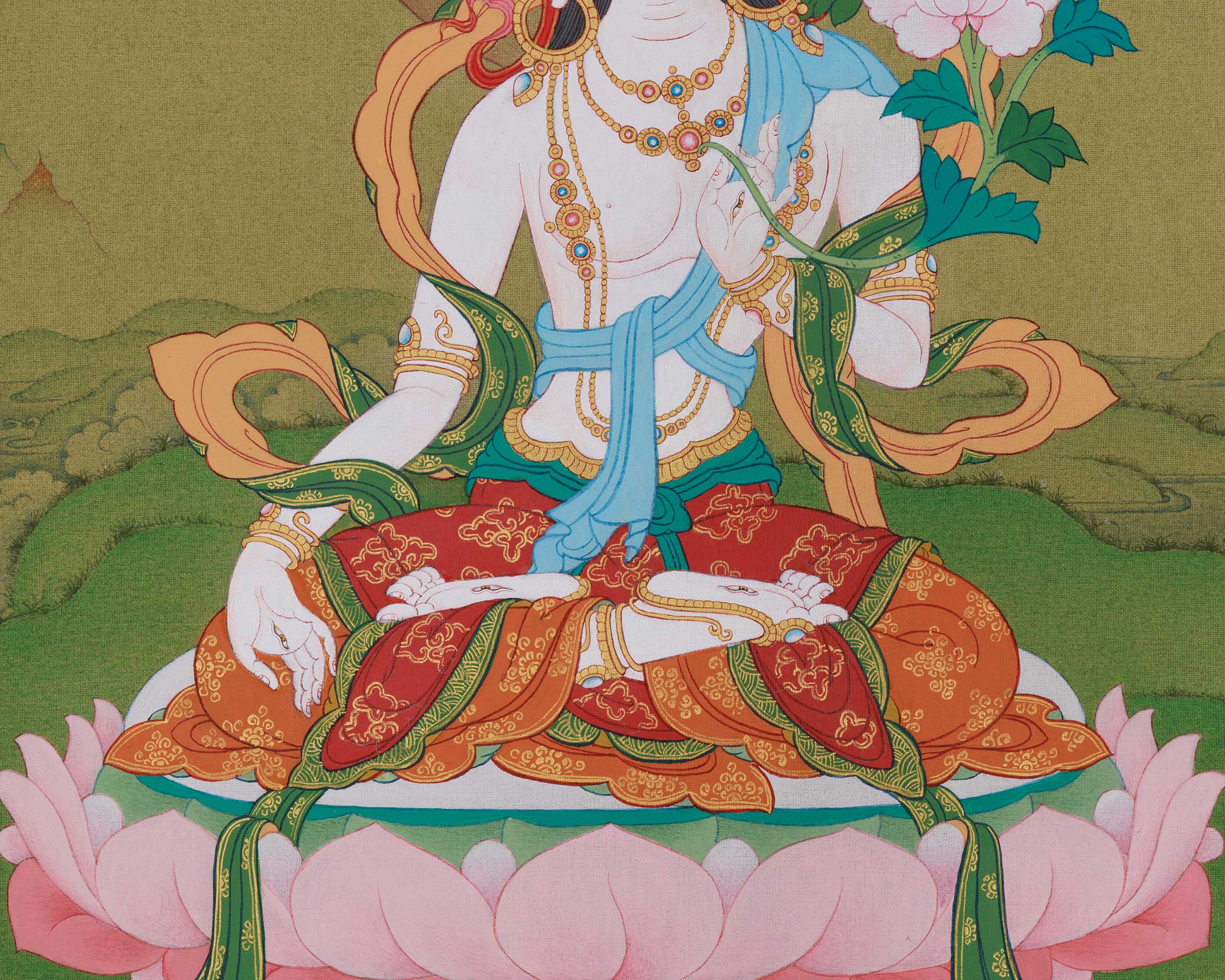 Healing Deity White Tara Thangka | Sita Tara | Wall Hanging