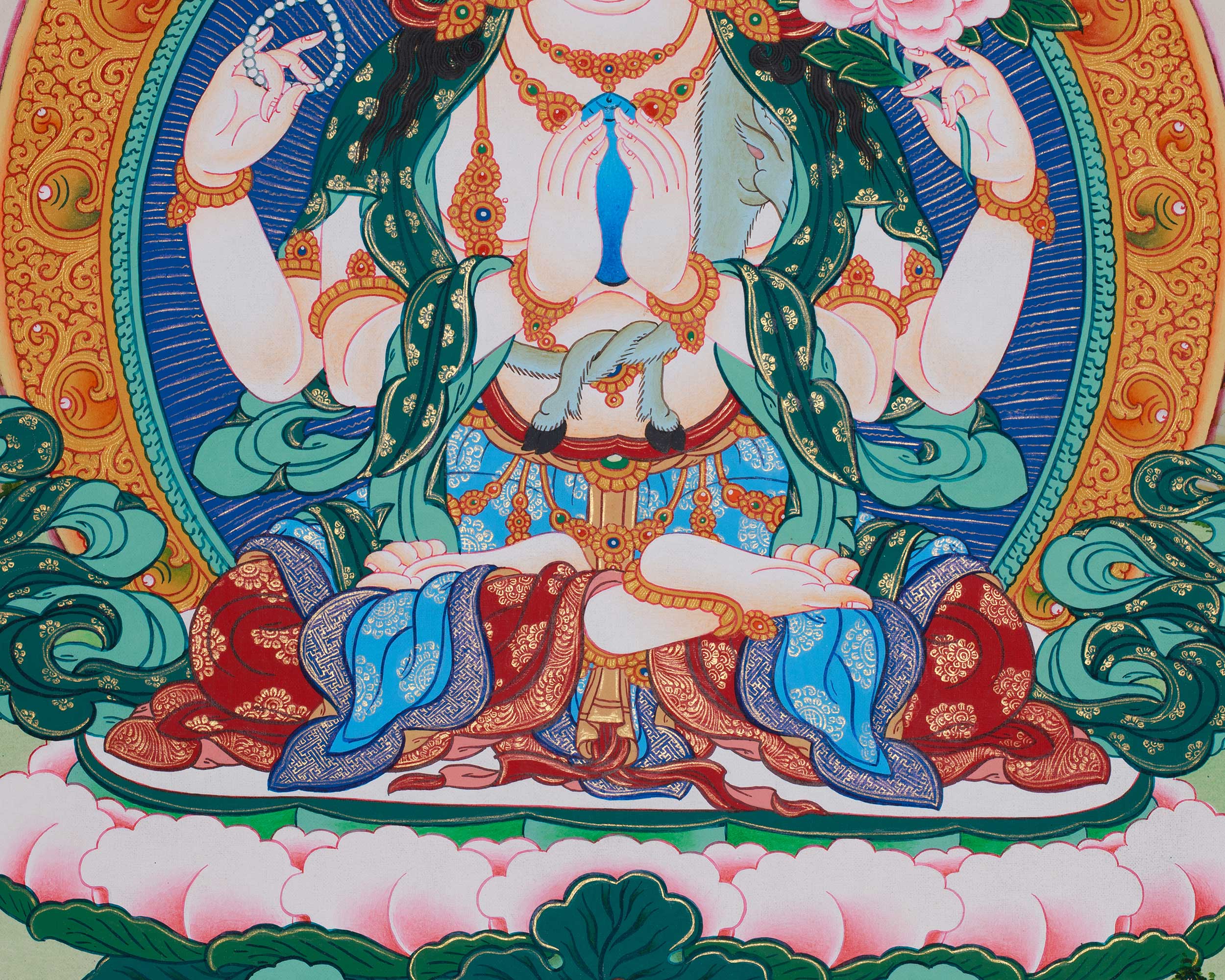 Traditional Four-Armed Chenrezig | Avalokiteshvara Artwork