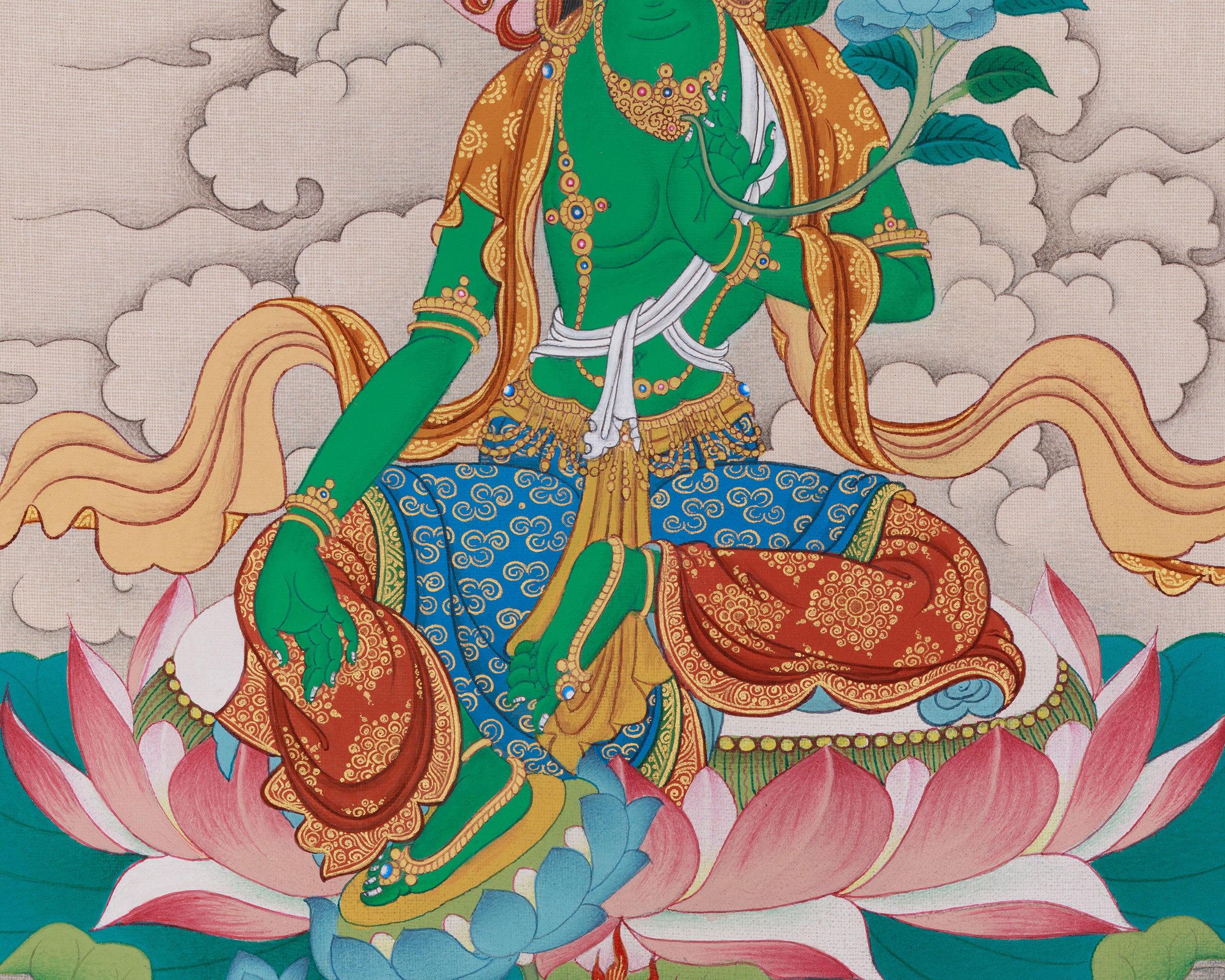 Green Tara Thangka Liberator of Suffering | Symbol of Compassion and Protection