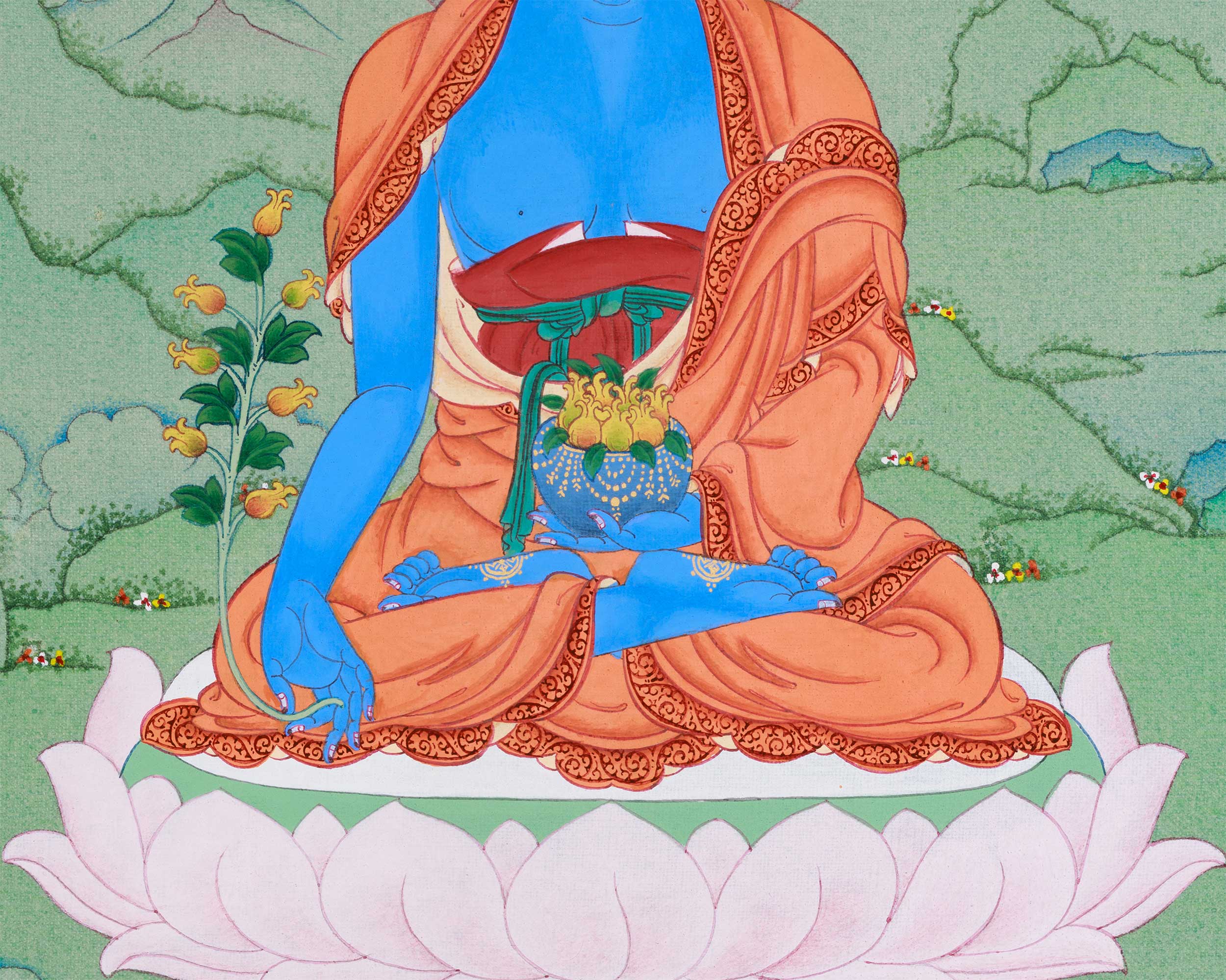 Thangka of Bhaisajyaguru, Healing Buddha | Medicine Buddha of Health