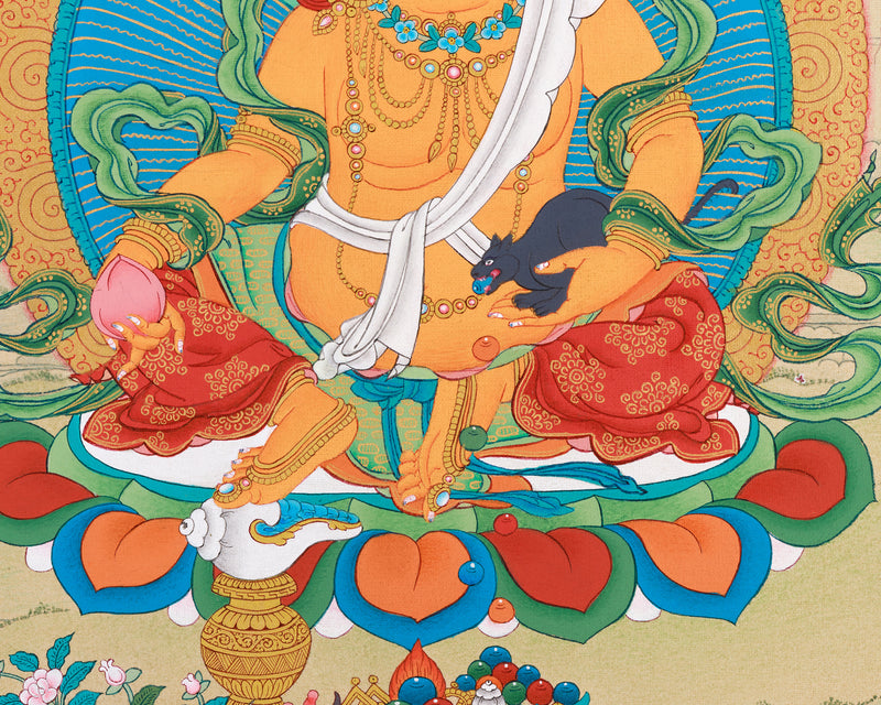 Tibetan Buddhist Deity of Wealth Art | Dzambhala Painting