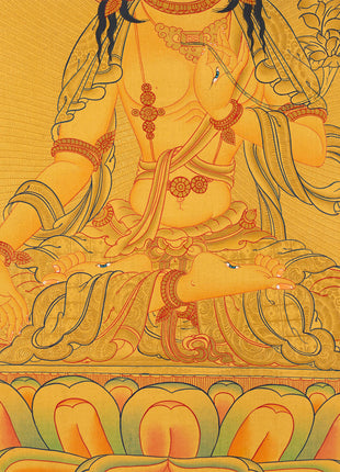 Big Size Gold 108 White Tara | Original Hand-Painted Female Bodhisattva Thangka