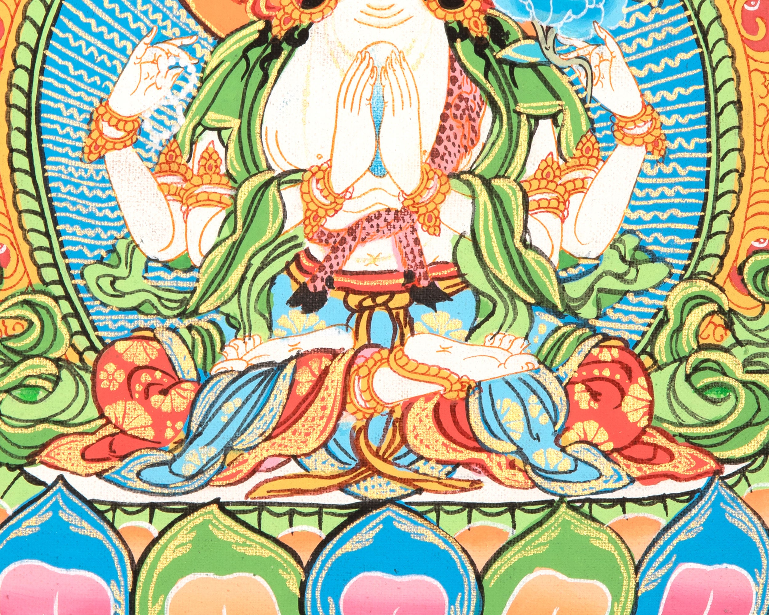 Chenrezig Thangka | Sacred Thangka Painting for Meditation and Good Luck